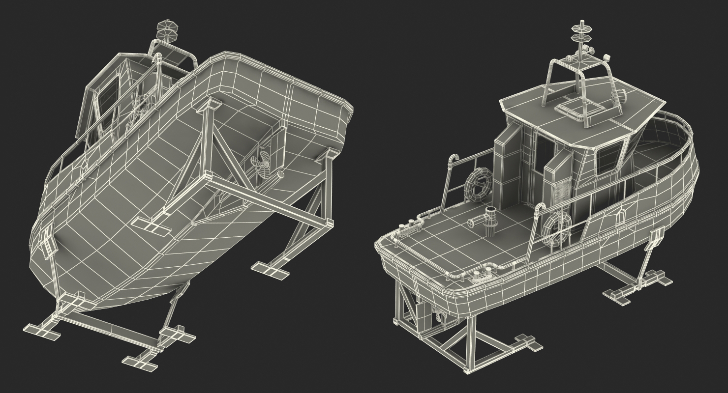 Boat on stands 3D model