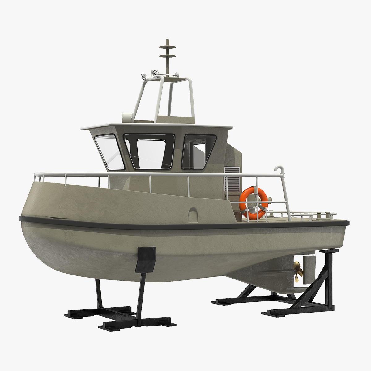 Boat on Stands 3D Model