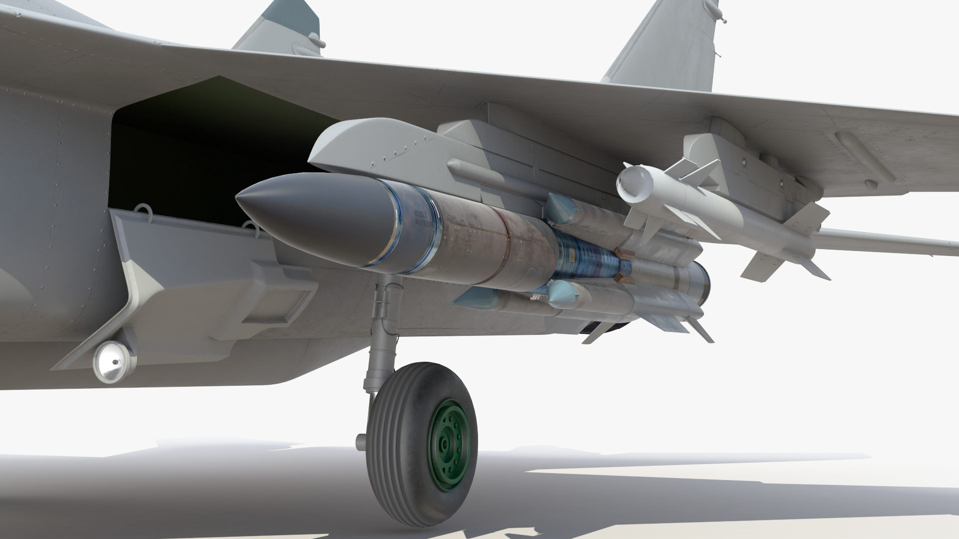 MiG 29 Fighter Aircraft with X-31PM Supersonic Missile 3D model