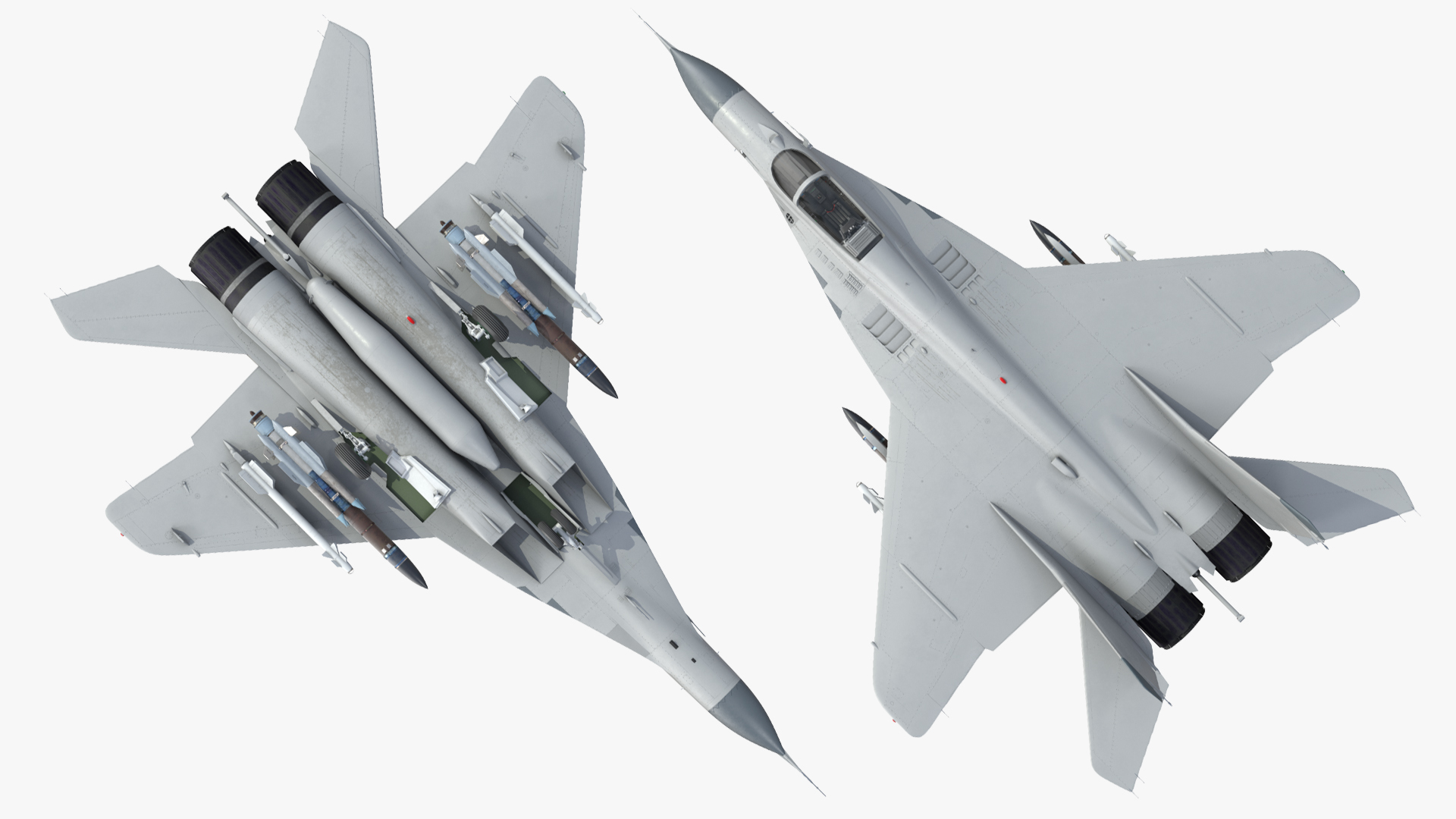 MiG 29 Fighter Aircraft with X-31PM Supersonic Missile 3D model