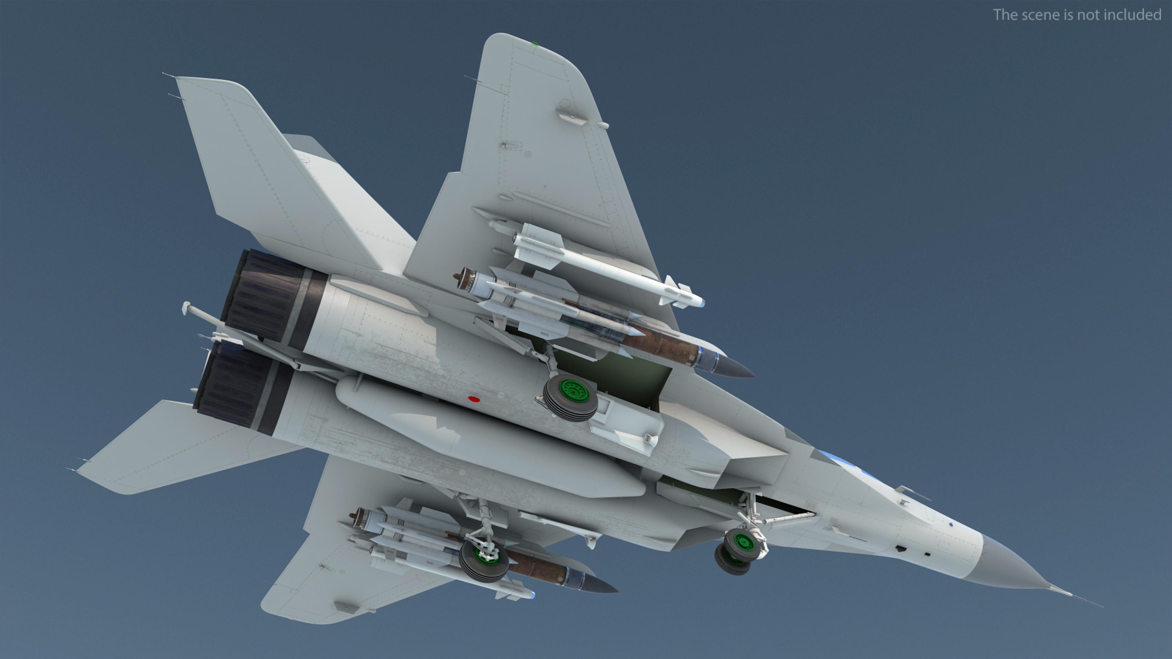 MiG 29 Fighter Aircraft with X-31PM Supersonic Missile 3D model