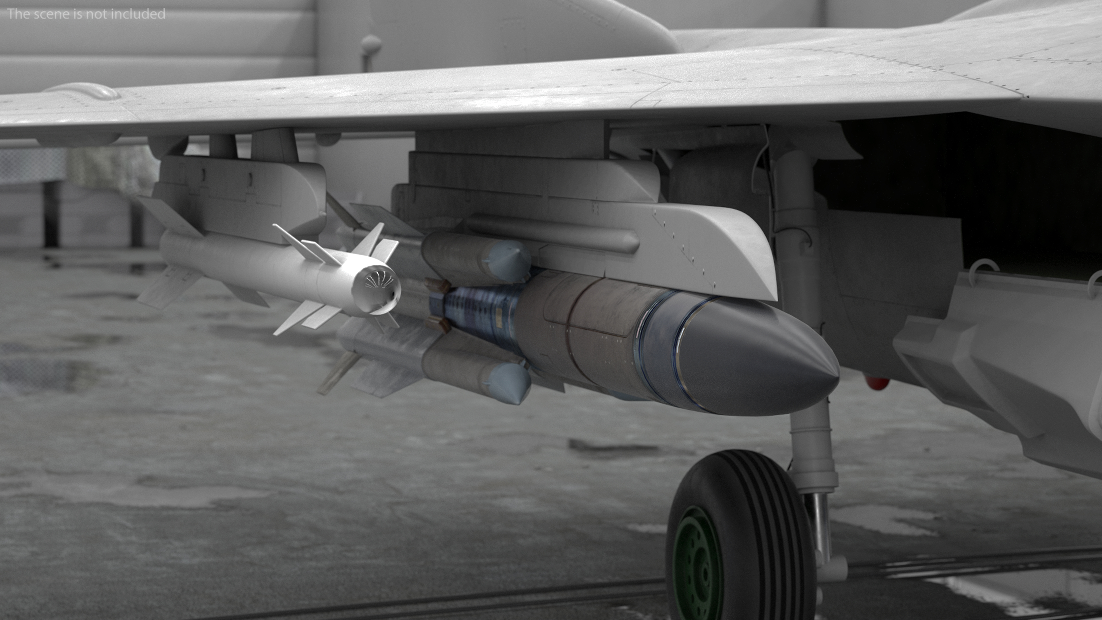 MiG 29 Fighter Aircraft with X-31PM Supersonic Missile 3D model