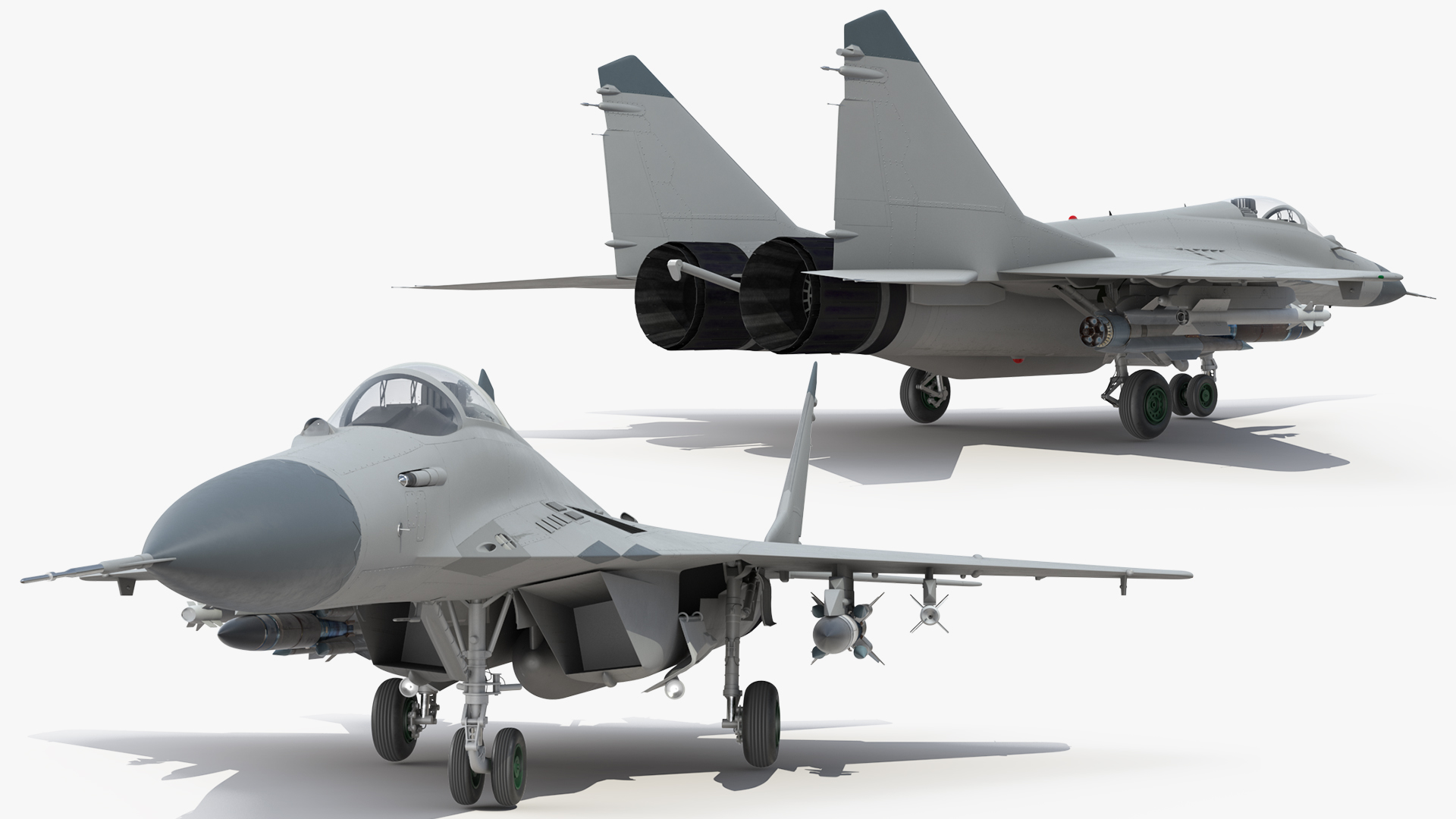 MiG 29 Fighter Aircraft with X-31PM Supersonic Missile 3D model