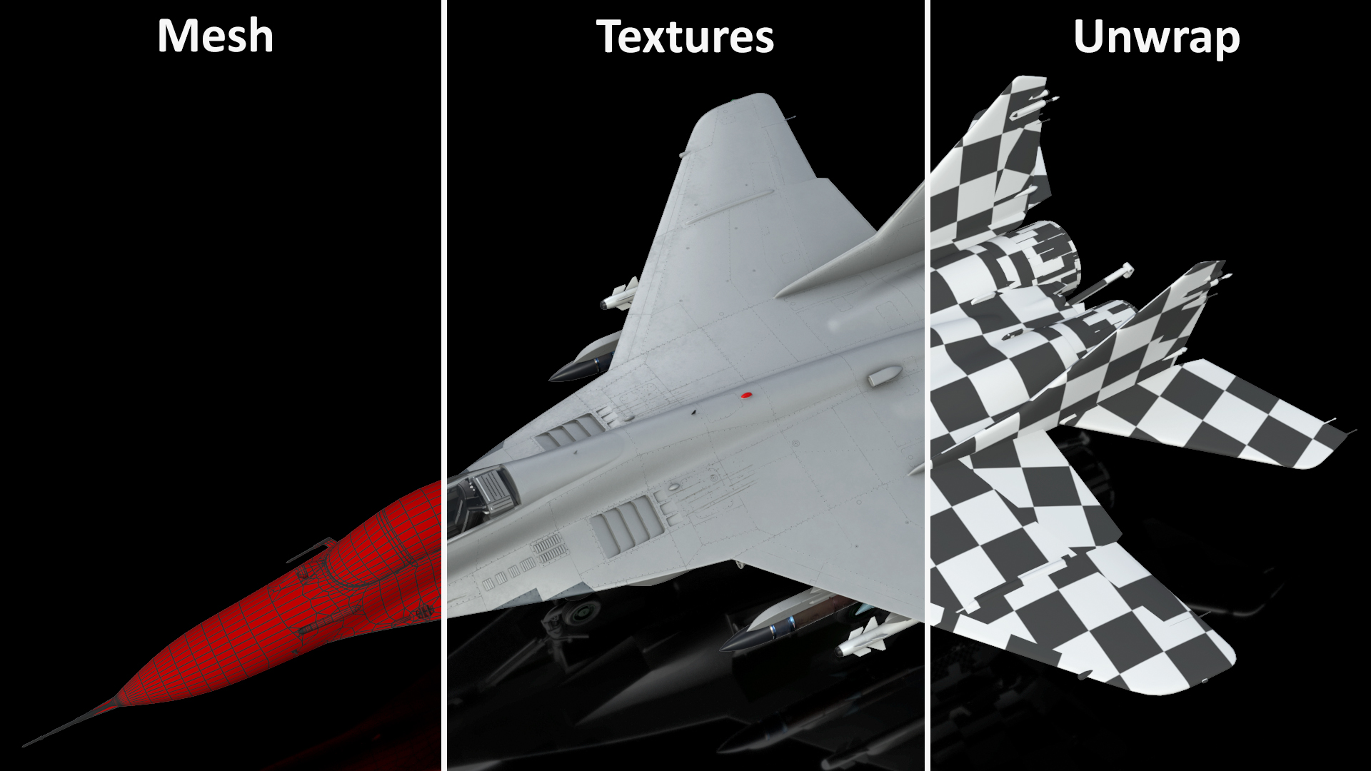 MiG 29 Fighter Aircraft with X-31PM Supersonic Missile 3D model