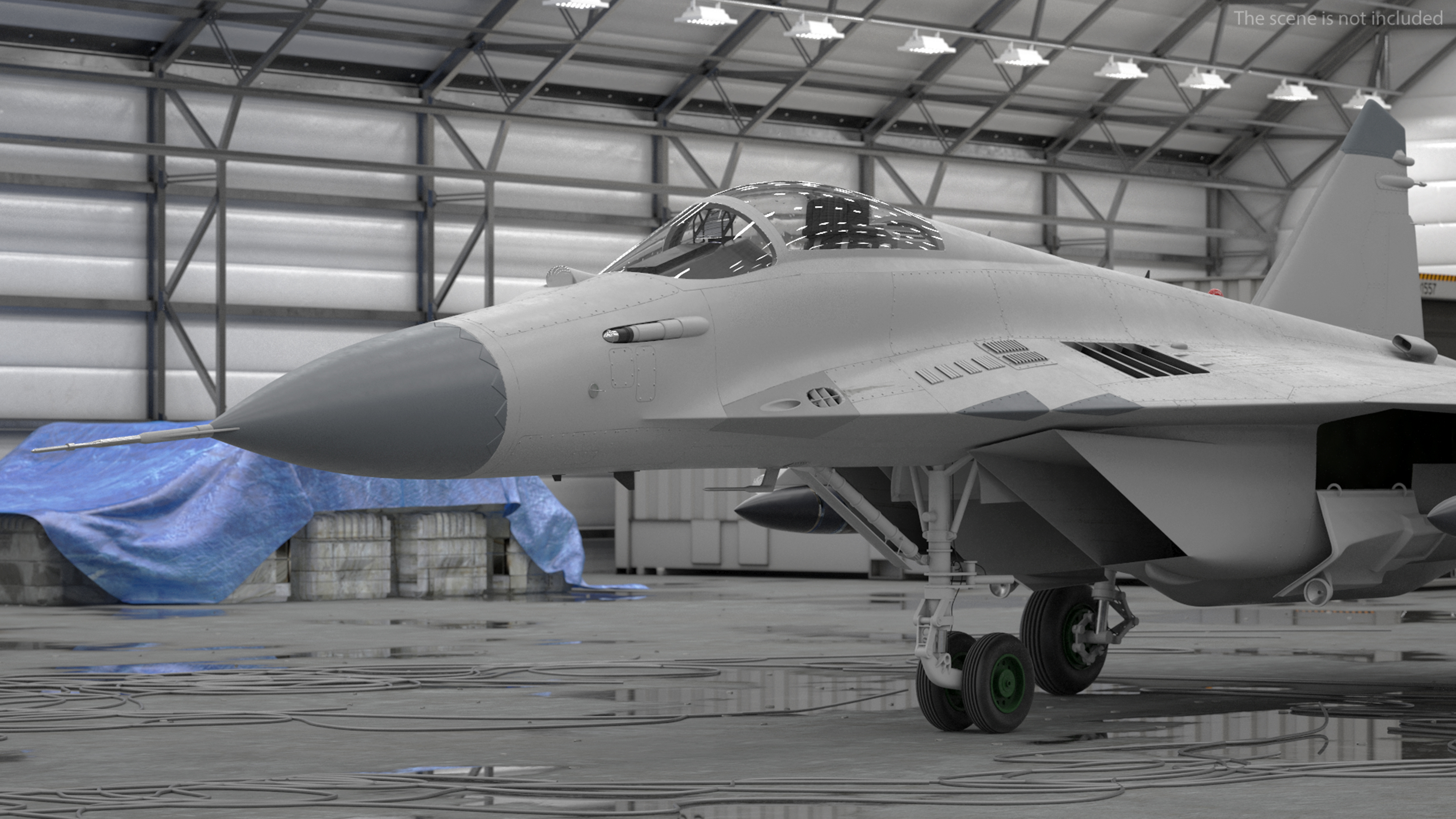 MiG 29 Fighter Aircraft with X-31PM Supersonic Missile 3D model