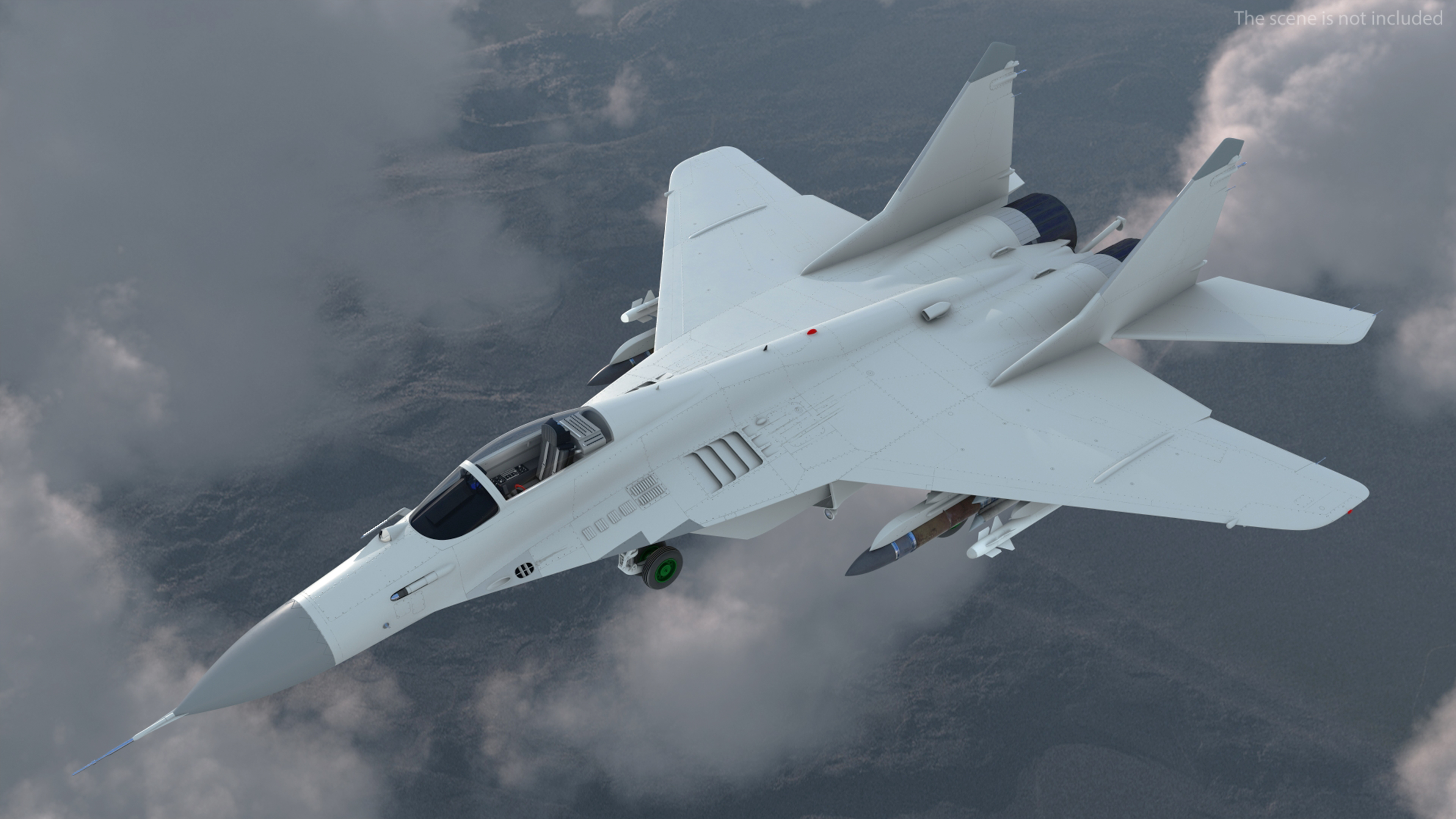 MiG 29 Fighter Aircraft with X-31PM Supersonic Missile 3D model