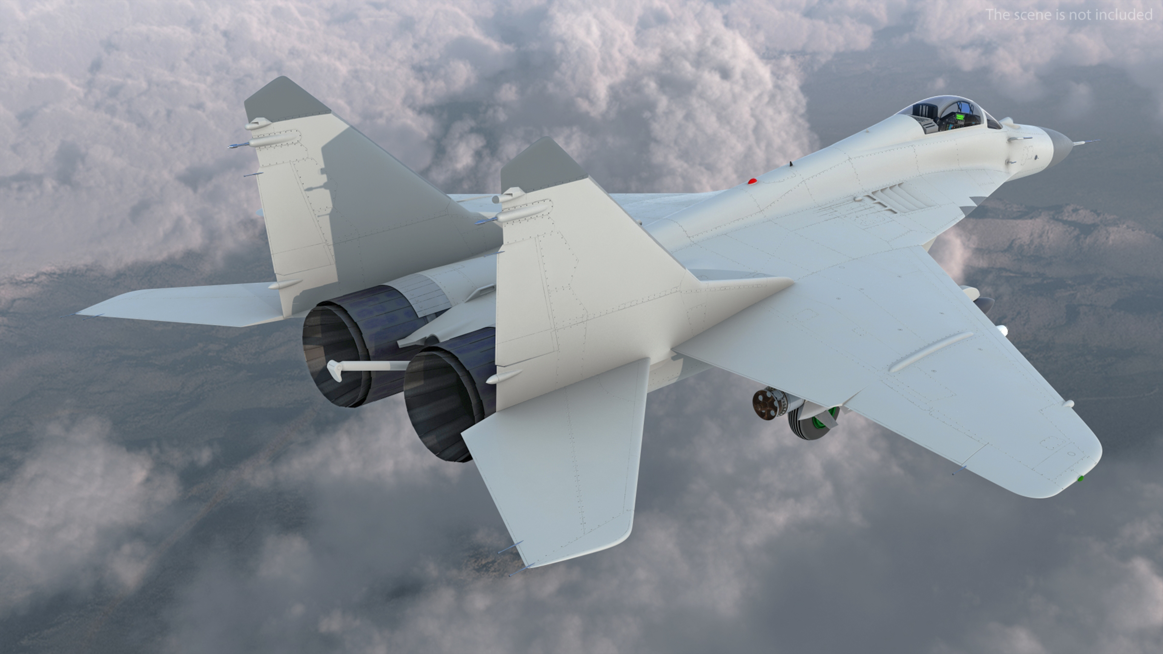 MiG 29 Fighter Aircraft with X-31PM Supersonic Missile 3D model