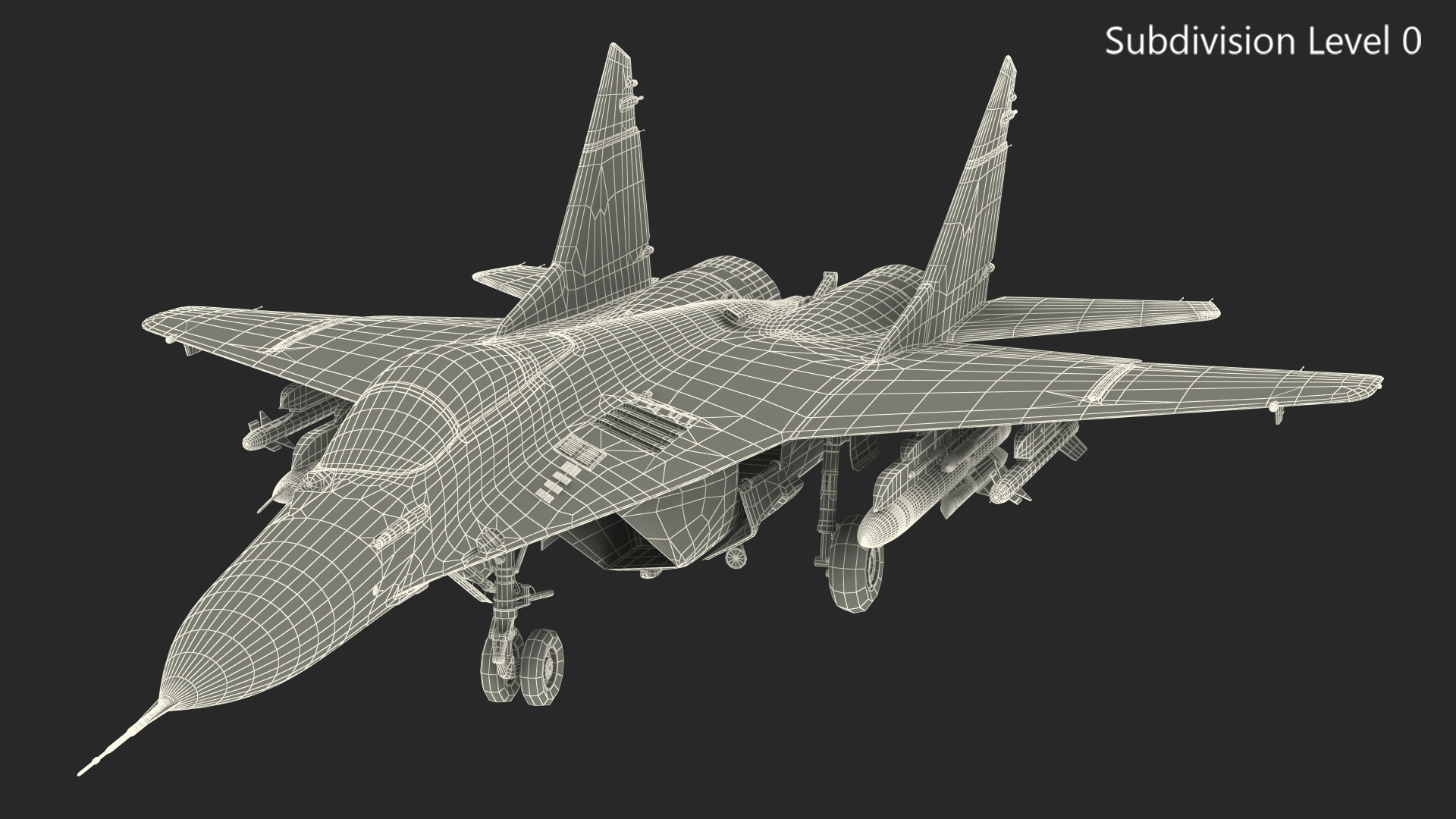 MiG 29 Fighter Aircraft with X-31PM Supersonic Missile 3D model
