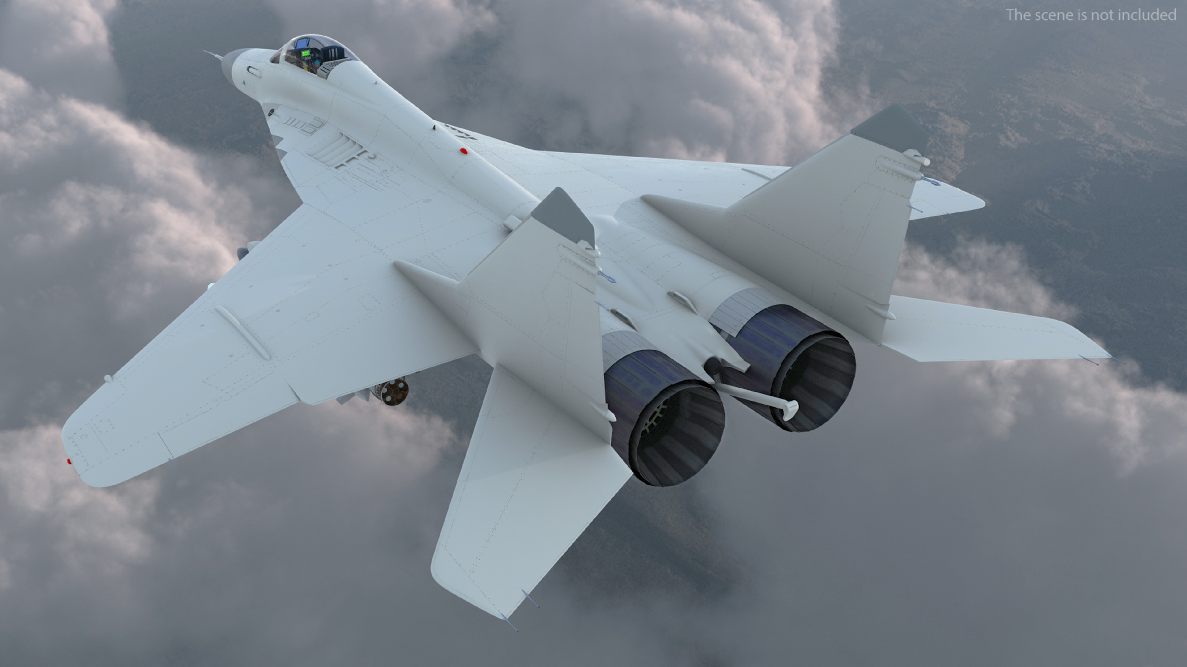 MiG 29 Fighter Aircraft with X-31PM Supersonic Missile 3D model
