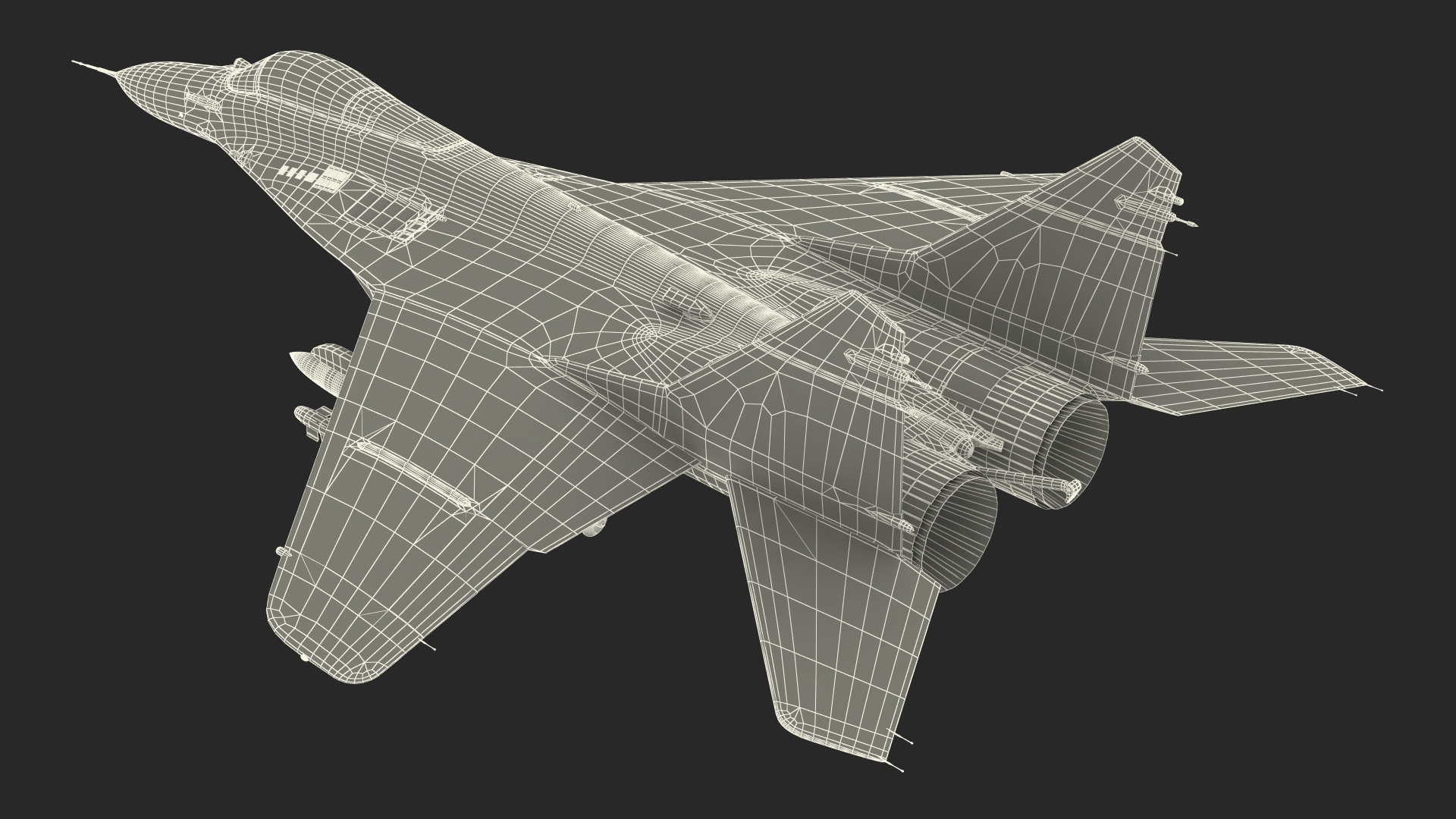 MiG 29 Fighter Aircraft with X-31PM Supersonic Missile 3D model