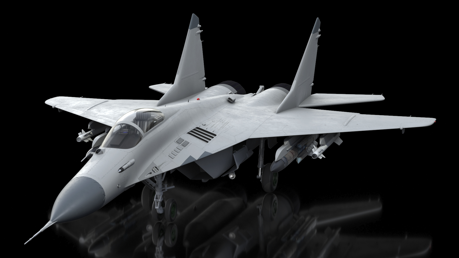 MiG 29 Fighter Aircraft with X-31PM Supersonic Missile 3D model