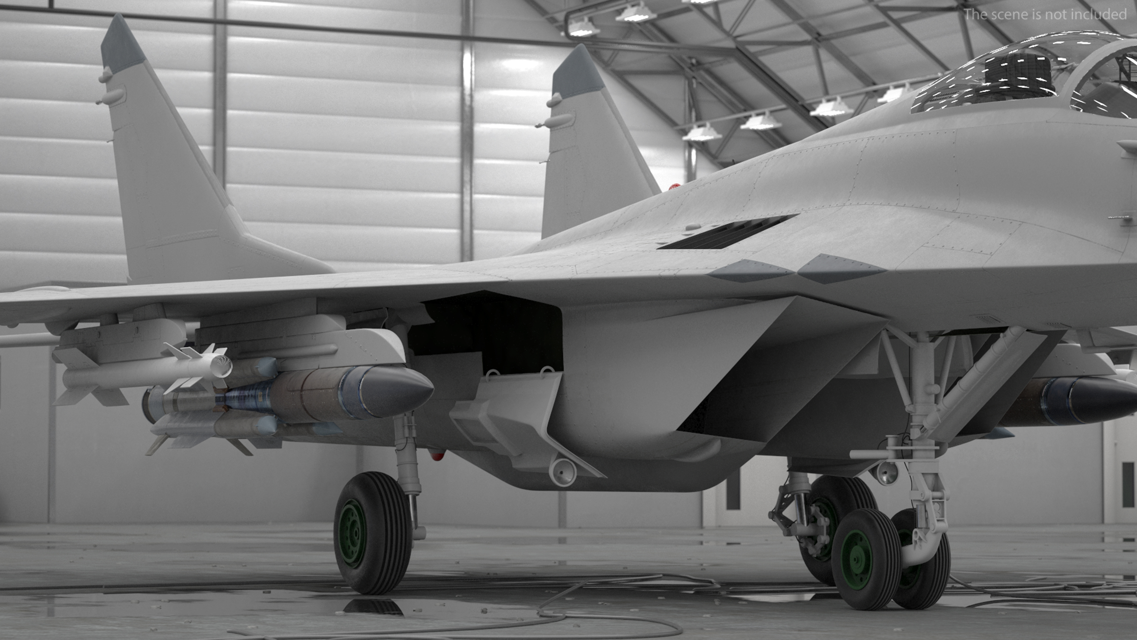 MiG 29 Fighter Aircraft with X-31PM Supersonic Missile 3D model