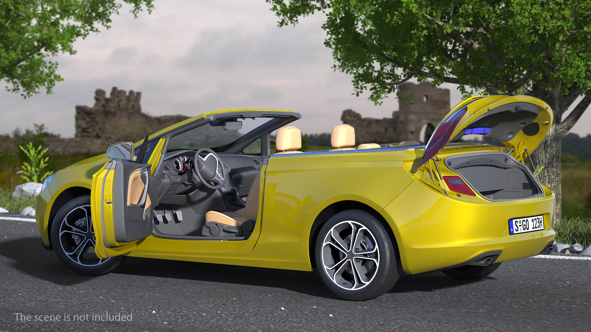 Cabriolet Generic Rigged 3D model