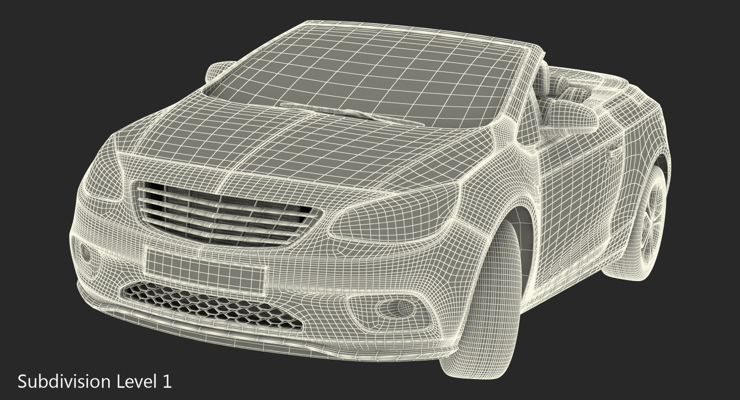 Cabriolet Generic Rigged 3D model