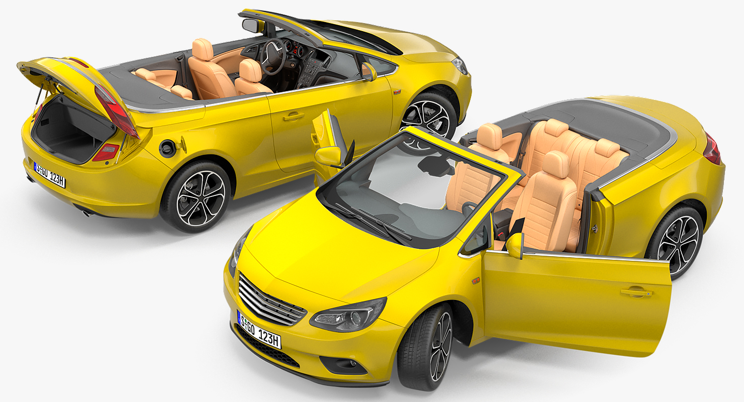 Cabriolet Generic Rigged 3D model