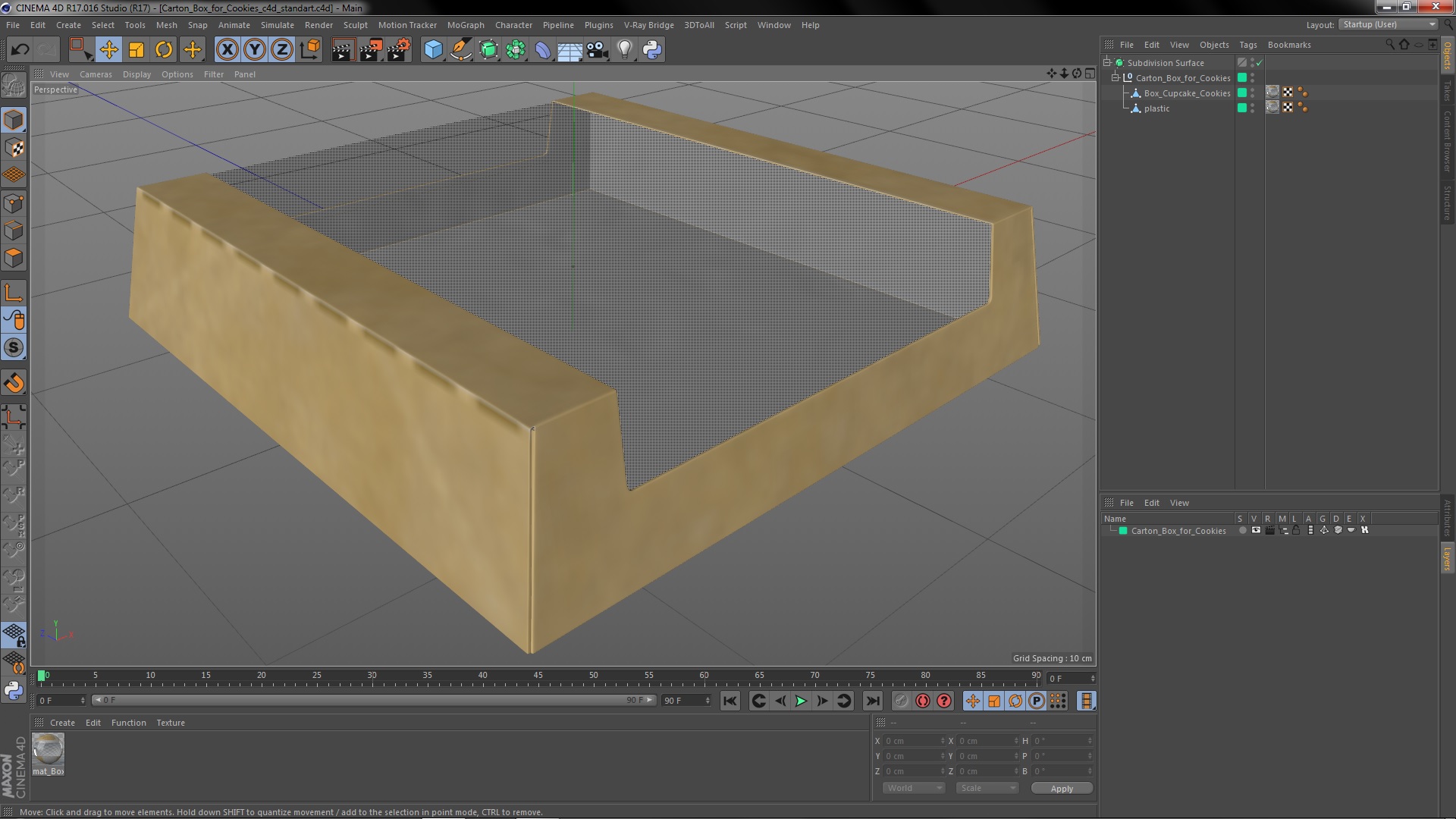Carton Box for Cookies 3D