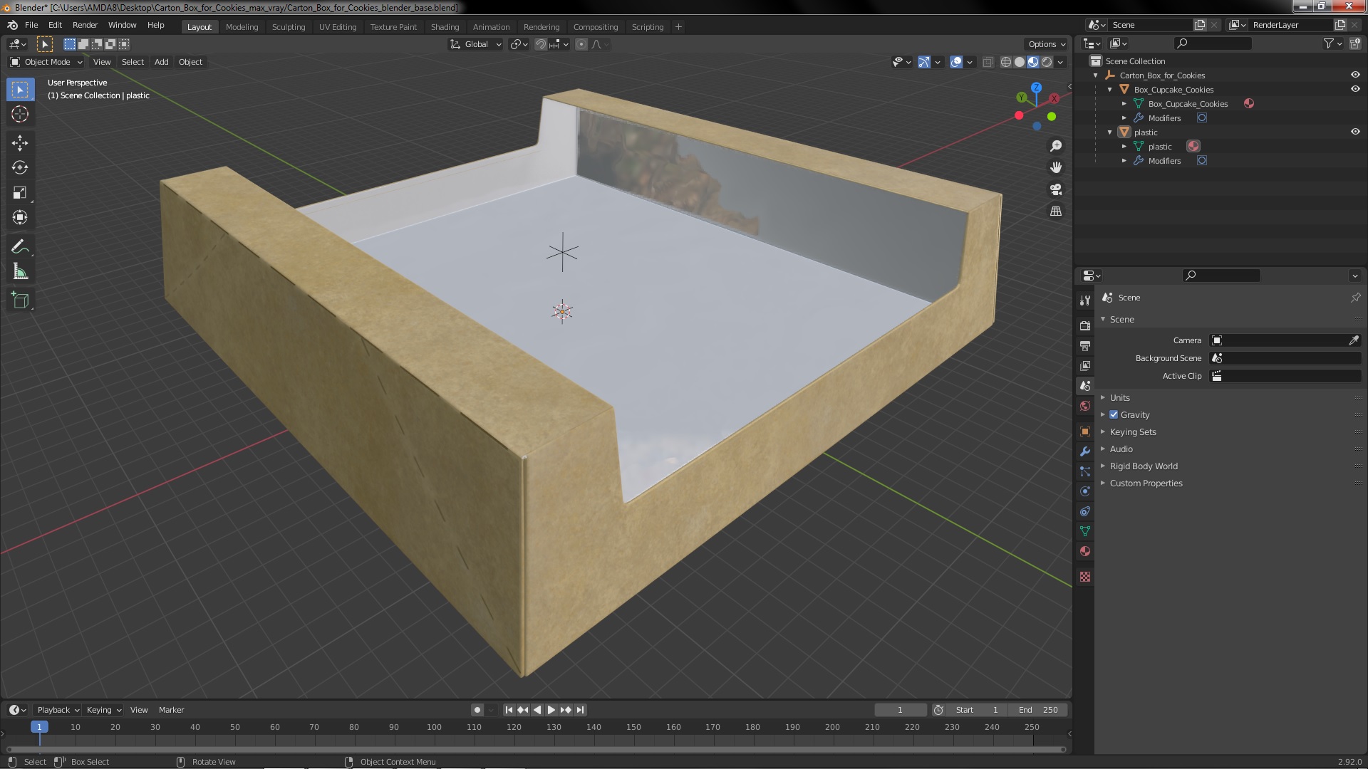 Carton Box for Cookies 3D