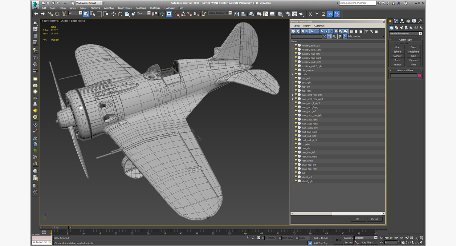 Soviet WWII Fighter Aircraft Polikarpov I 16 3D model