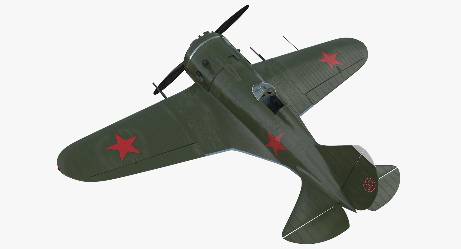 Soviet WWII Fighter Aircraft Polikarpov I 16 3D model