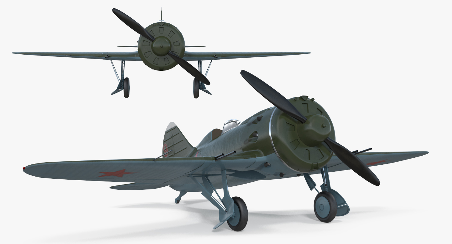 Soviet WWII Fighter Aircraft Polikarpov I 16 3D model