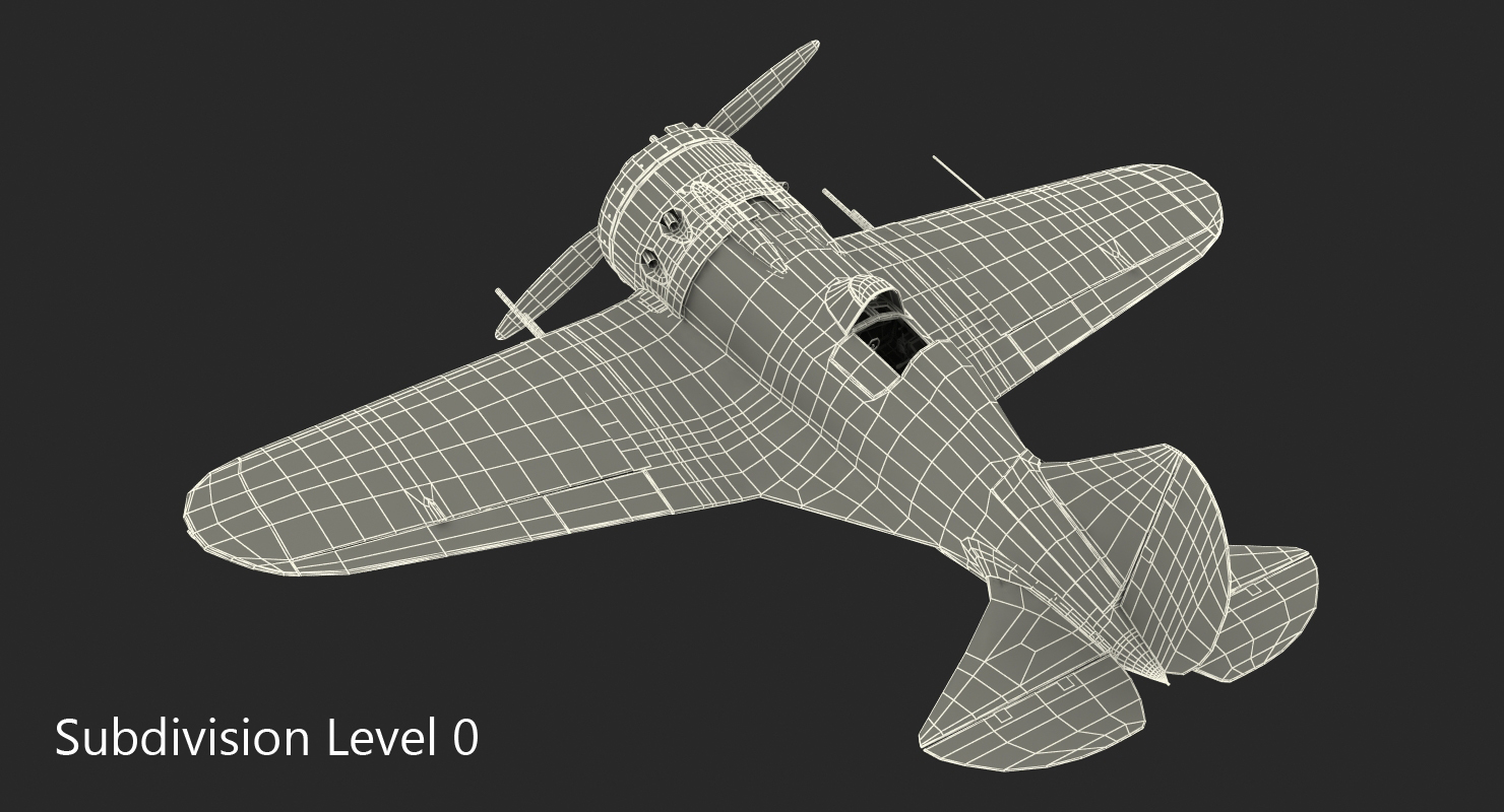 Soviet WWII Fighter Aircraft Polikarpov I 16 3D model