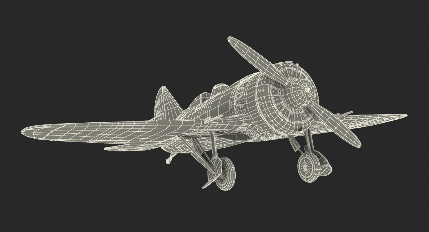 Soviet WWII Fighter Aircraft Polikarpov I 16 3D model