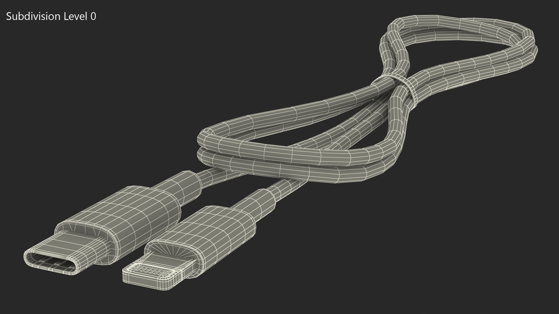 3D USB Type-C to Lightning Cable Folded