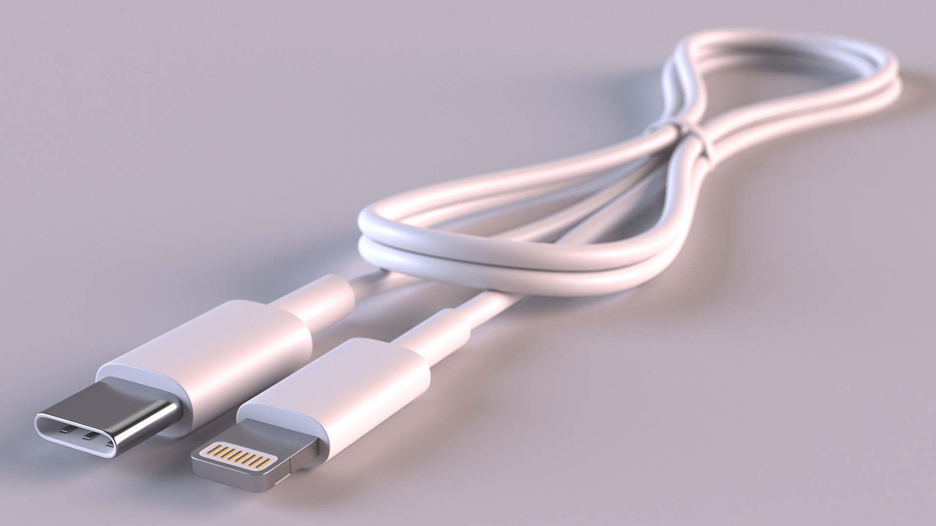 3D USB Type-C to Lightning Cable Folded