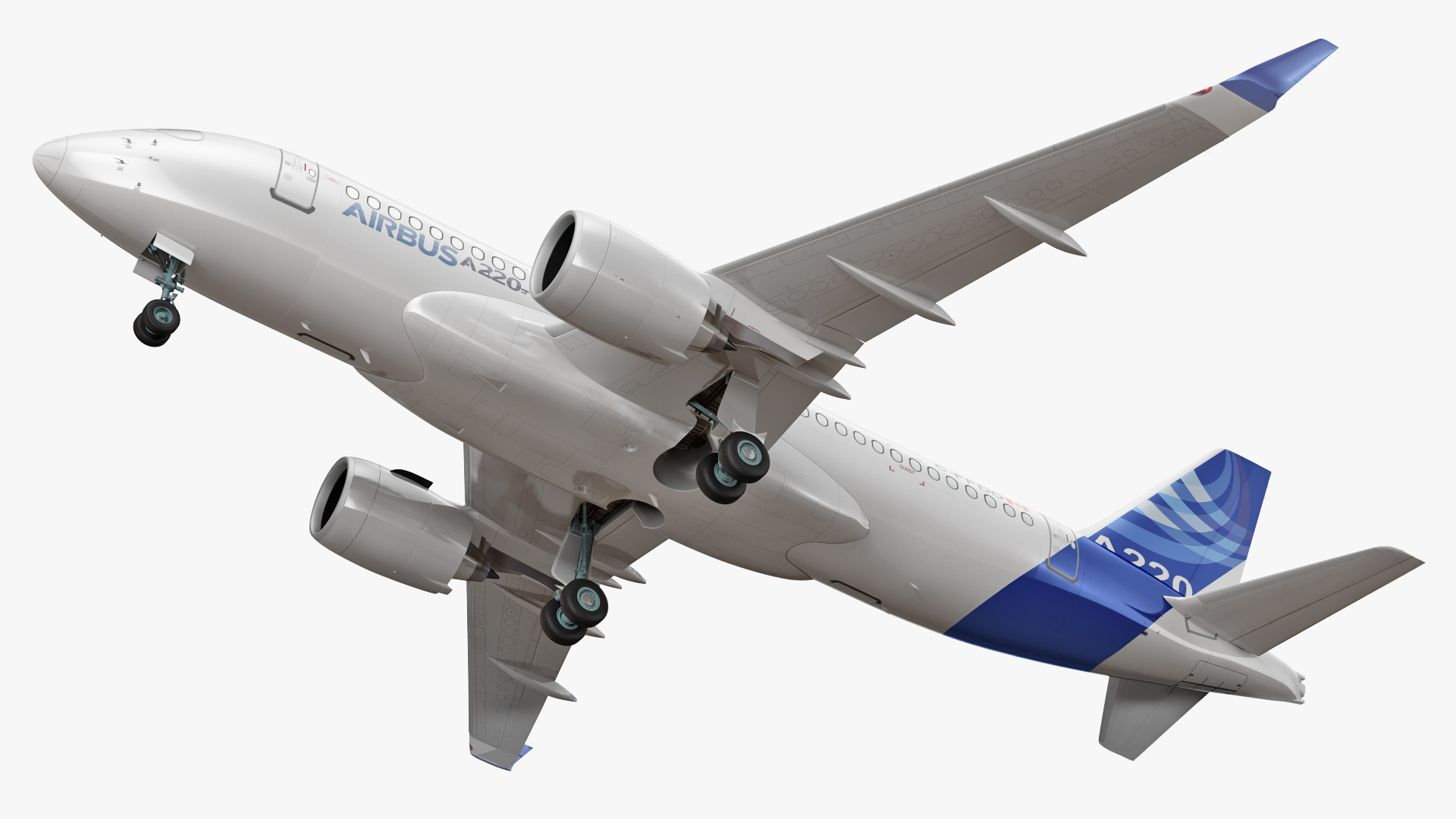 3D Airbus A220 100 Simple Interior