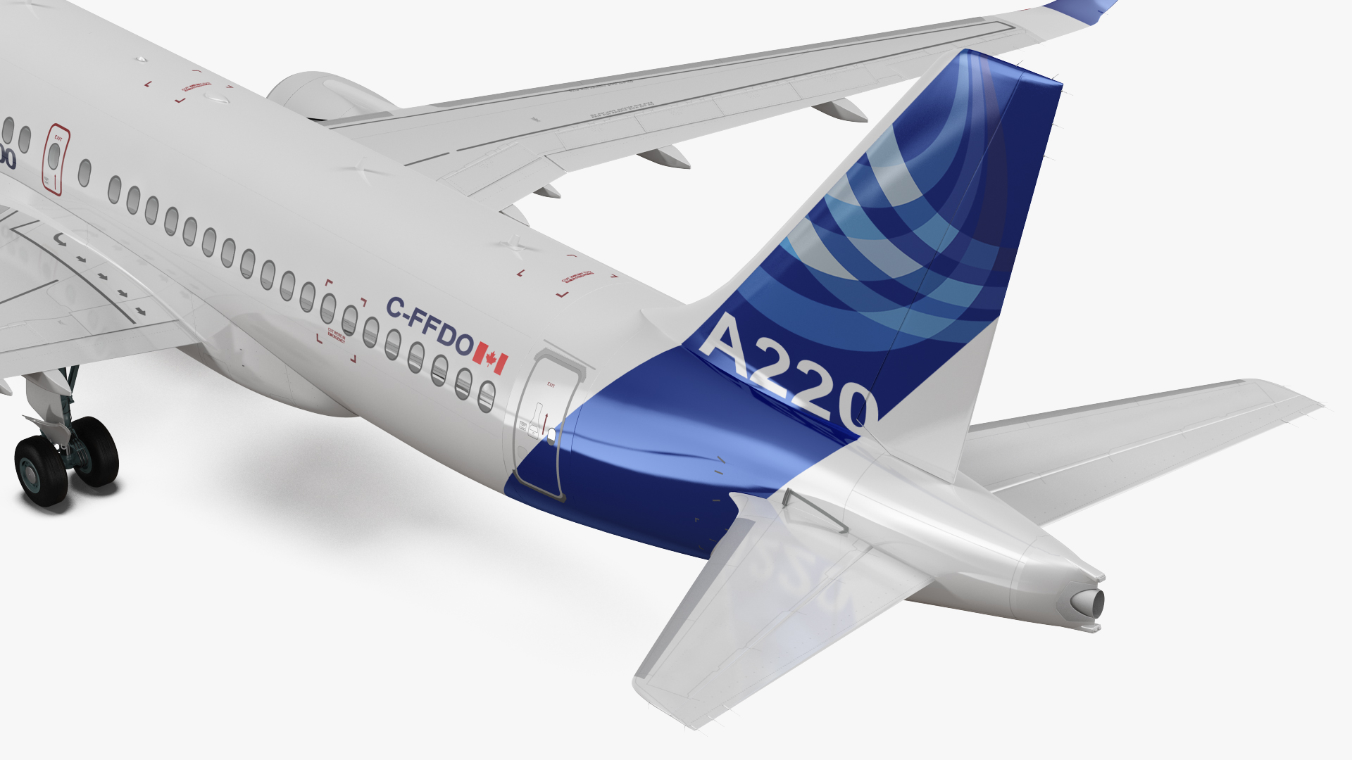 3D Airbus A220 100 Simple Interior