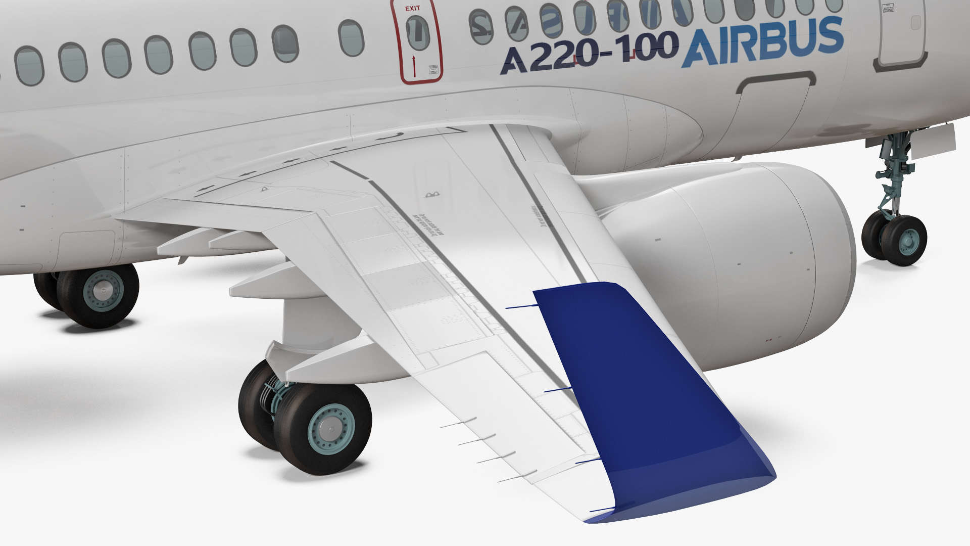 3D Airbus A220 100 Simple Interior