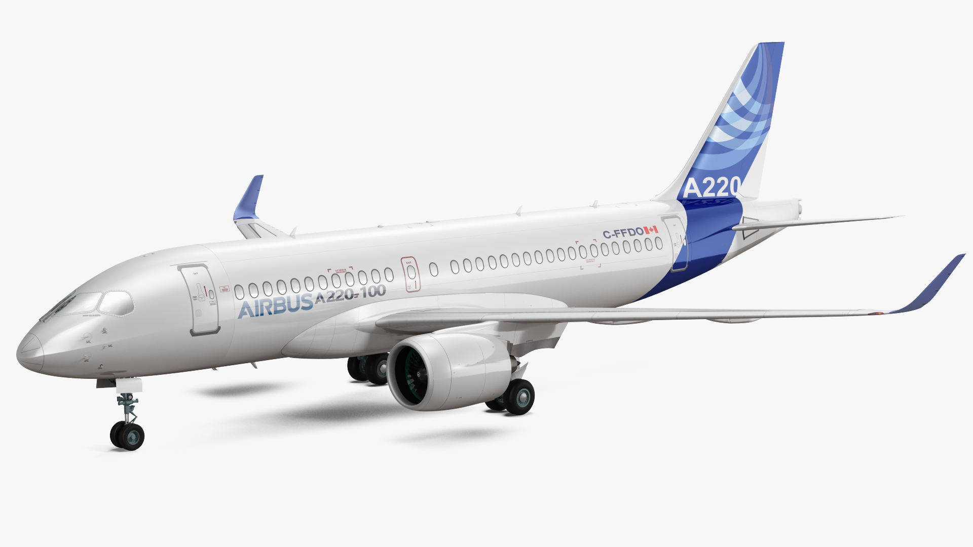 3D Airbus A220 100 Simple Interior