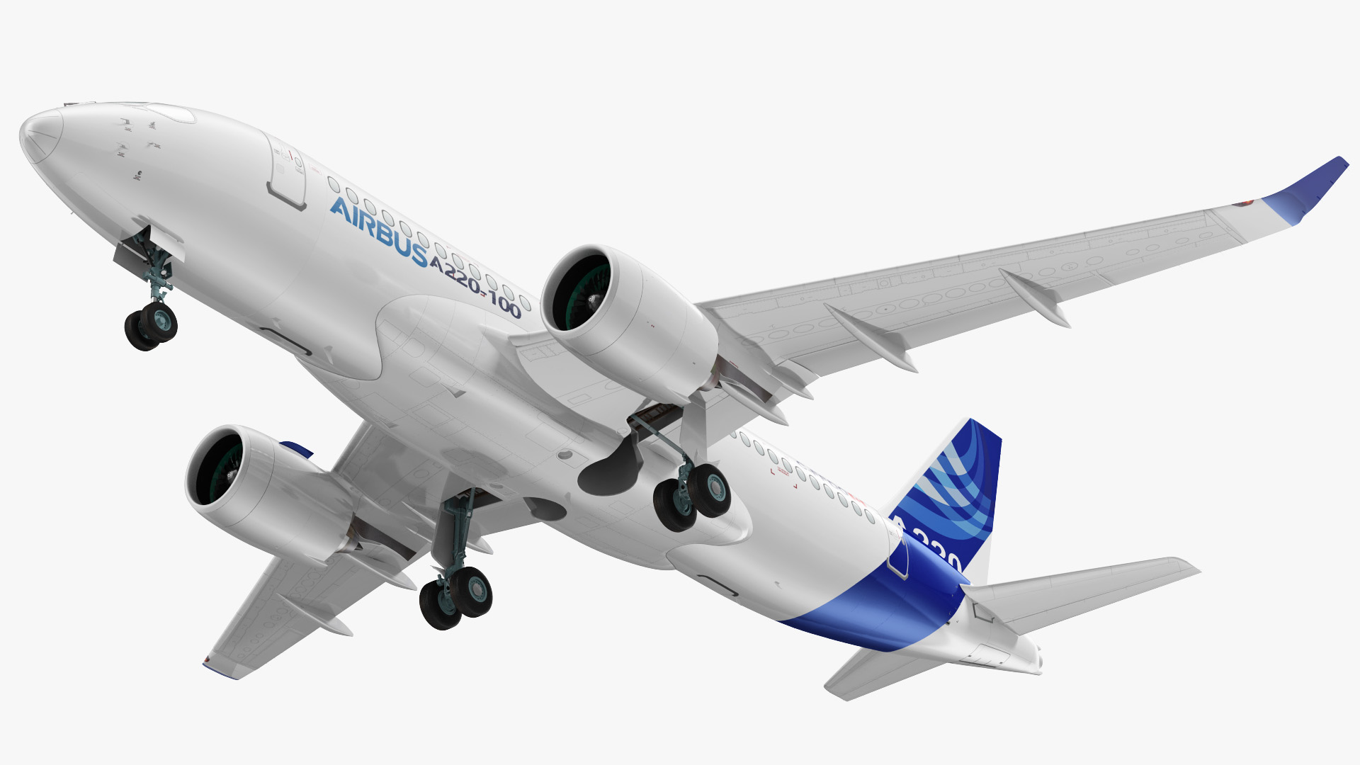 3D Airbus A220 100 Simple Interior