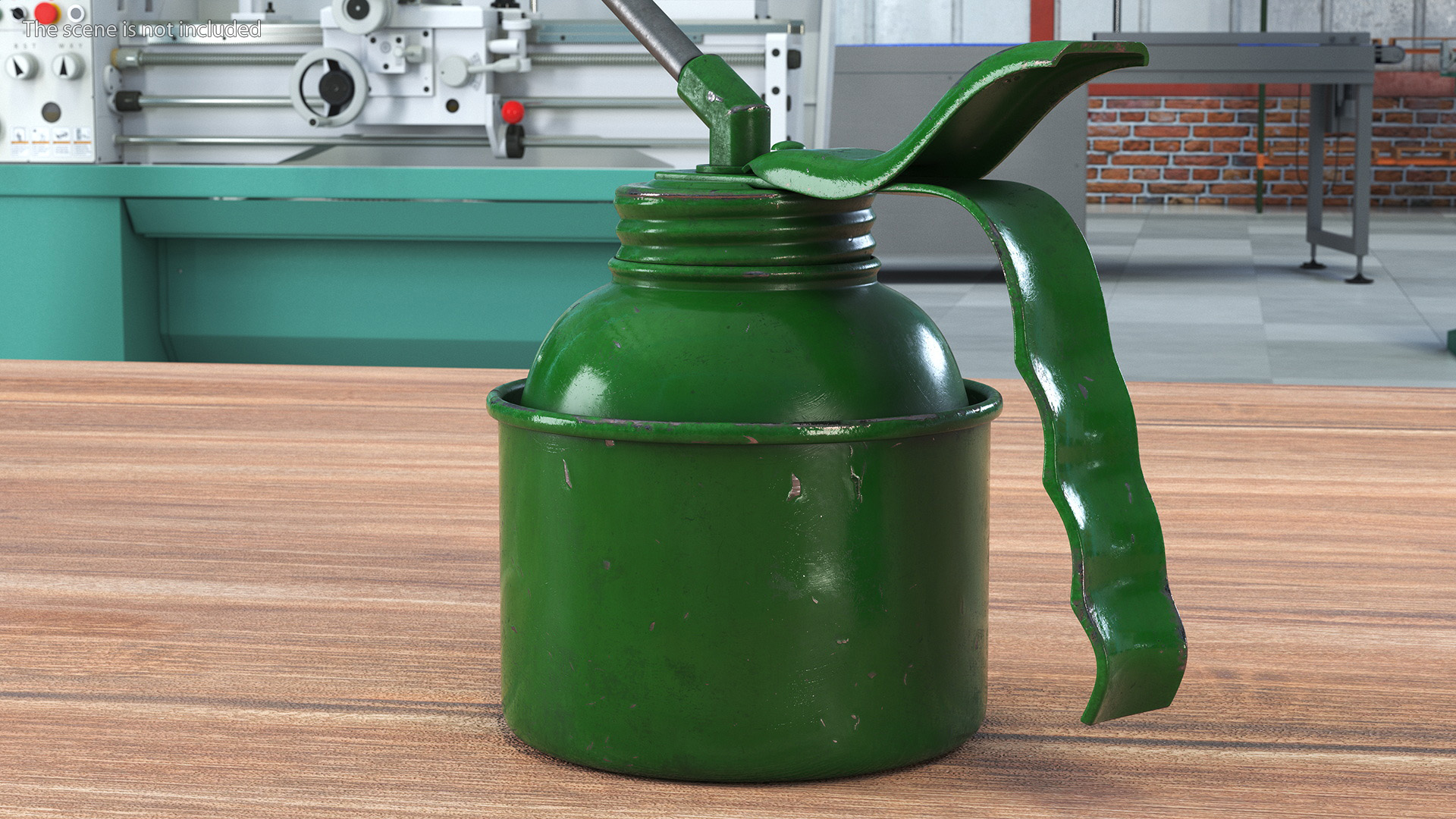 Pump Metal Oiler Green Shabby 3D model