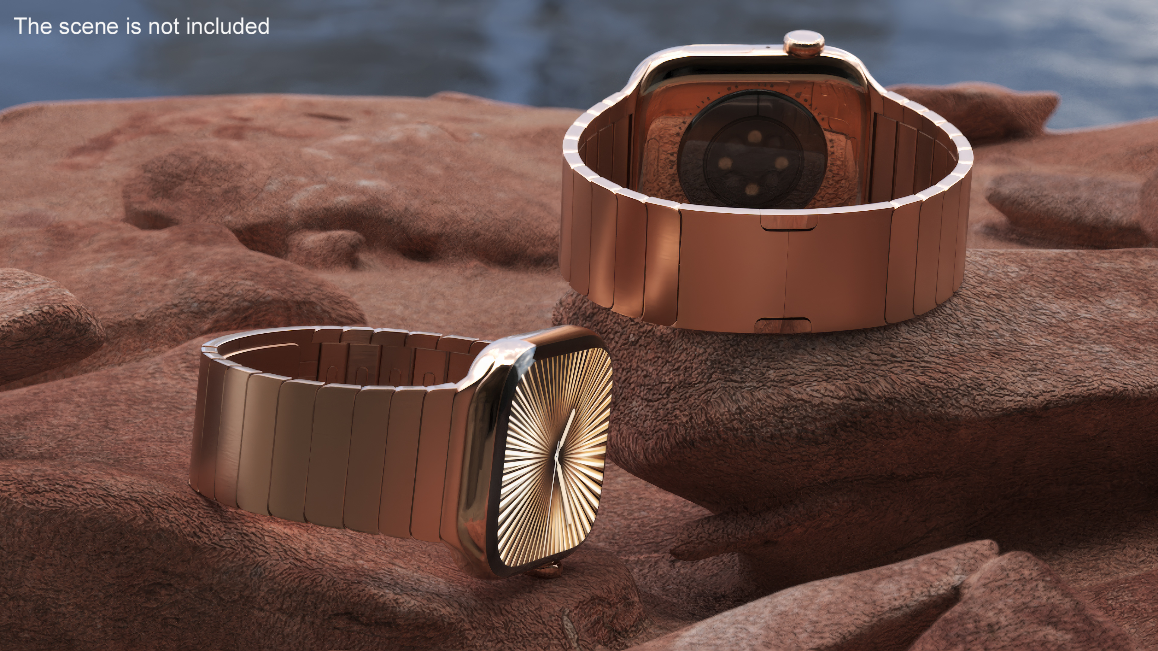 Apple Smartwatch 10 Gold Titanium Display On 3D model