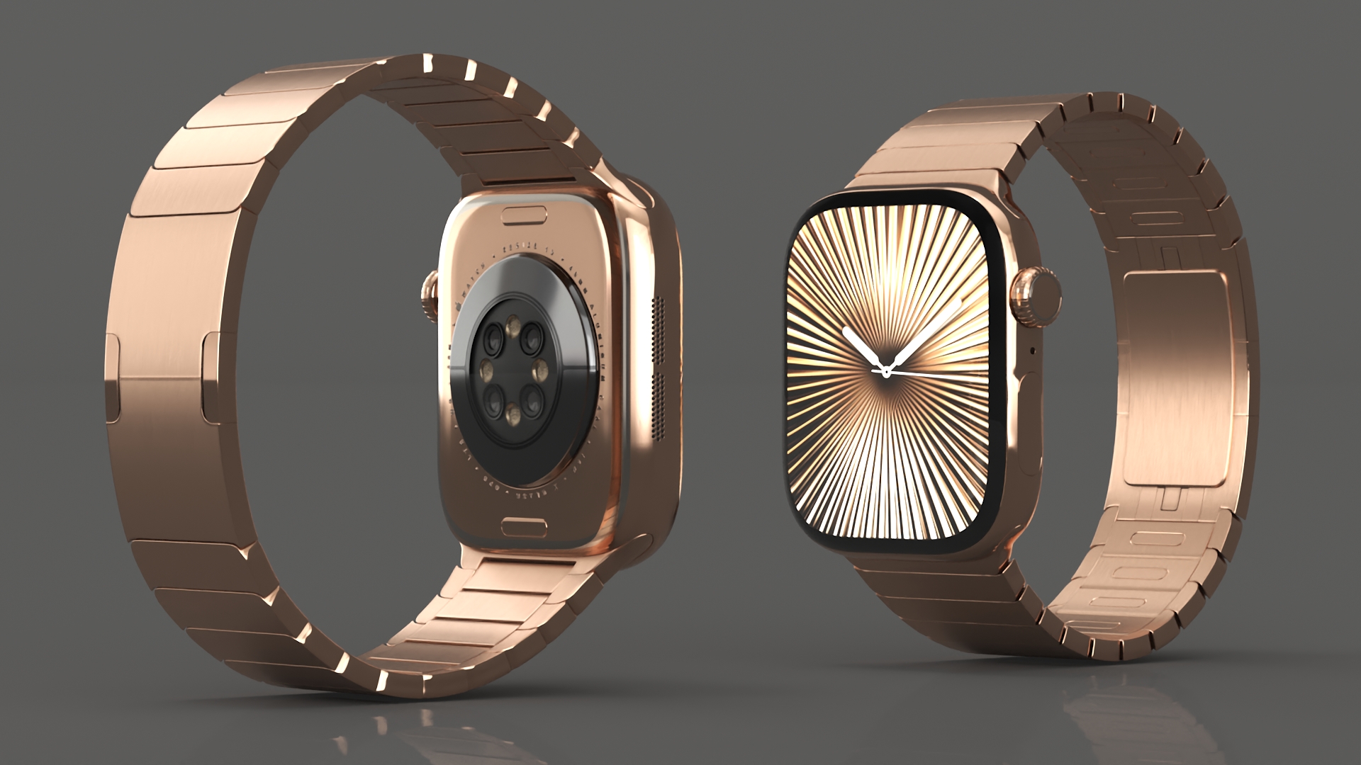 Apple Smartwatch 10 Gold Titanium Display On 3D model