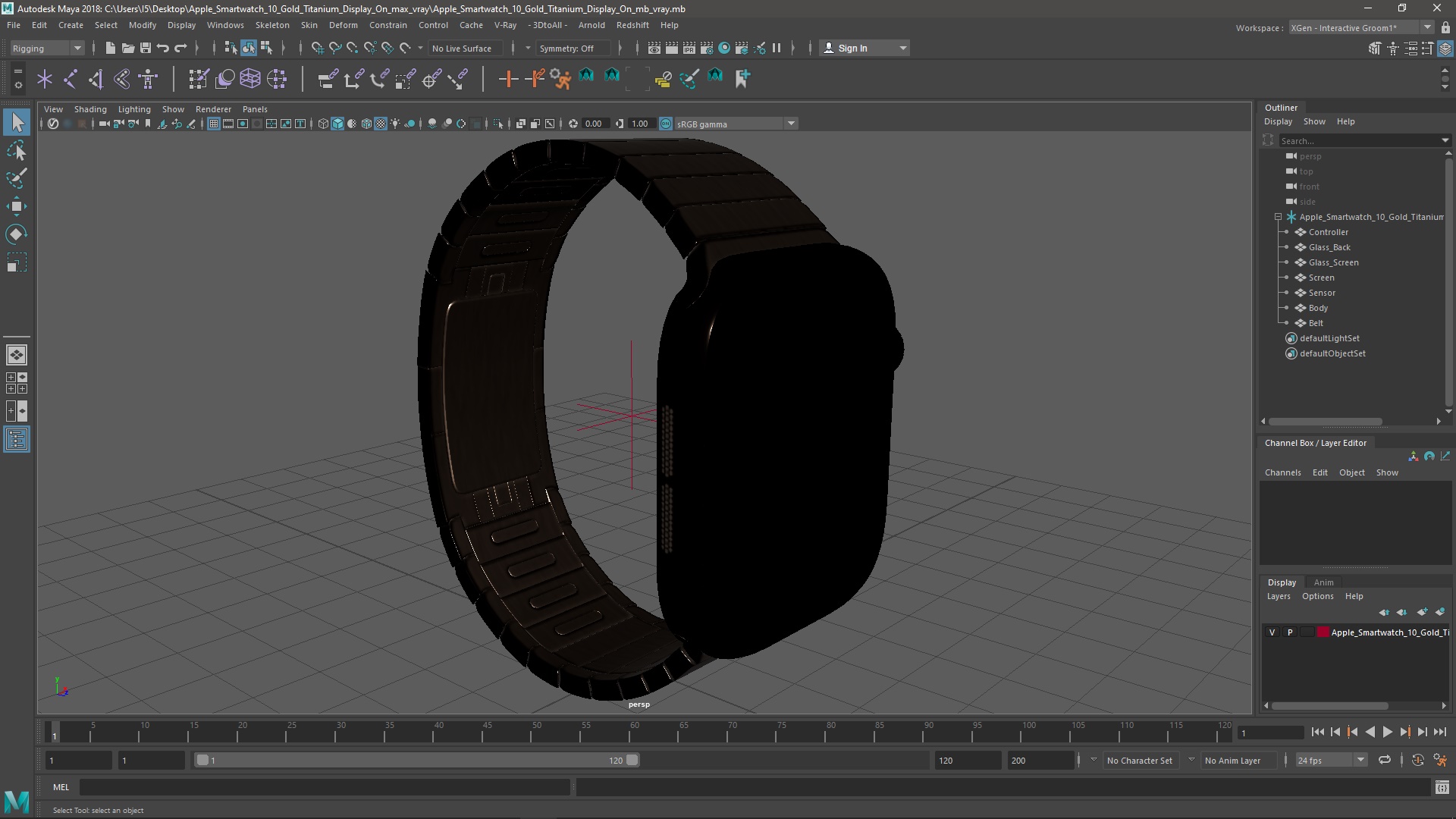 Apple Smartwatch 10 Gold Titanium Display On 3D model