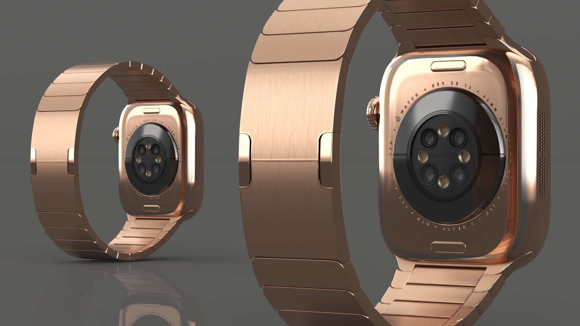 Apple Smartwatch 10 Gold Titanium Display On 3D model