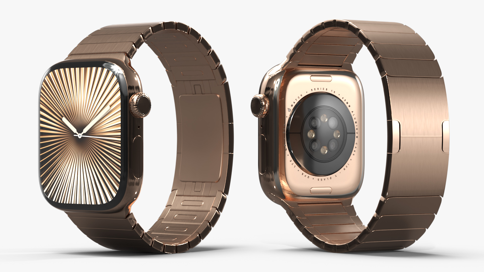 Apple Smartwatch 10 Gold Titanium Display On 3D model
