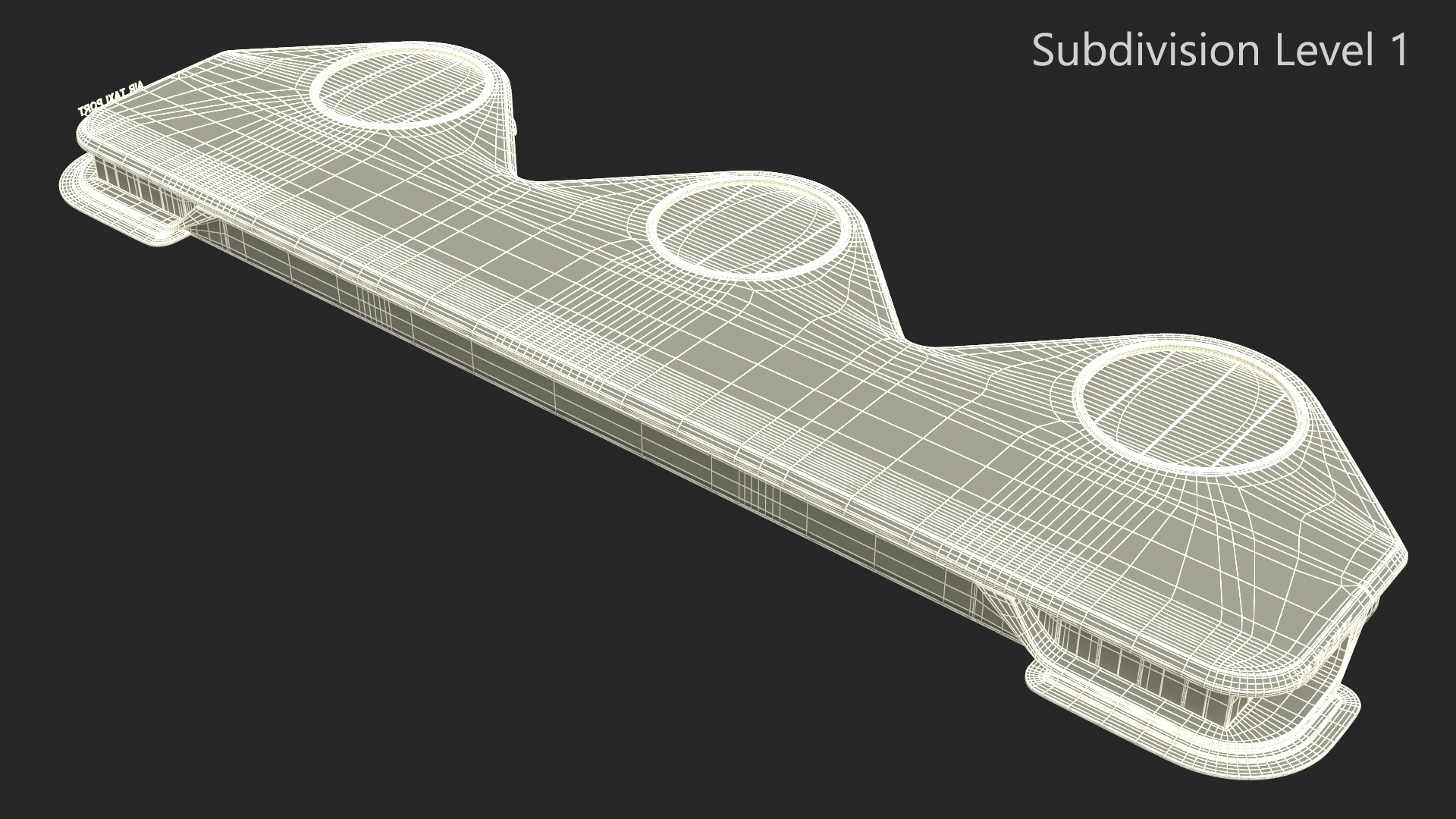 3D model Air Taxi Port with 3 Take Off Areas