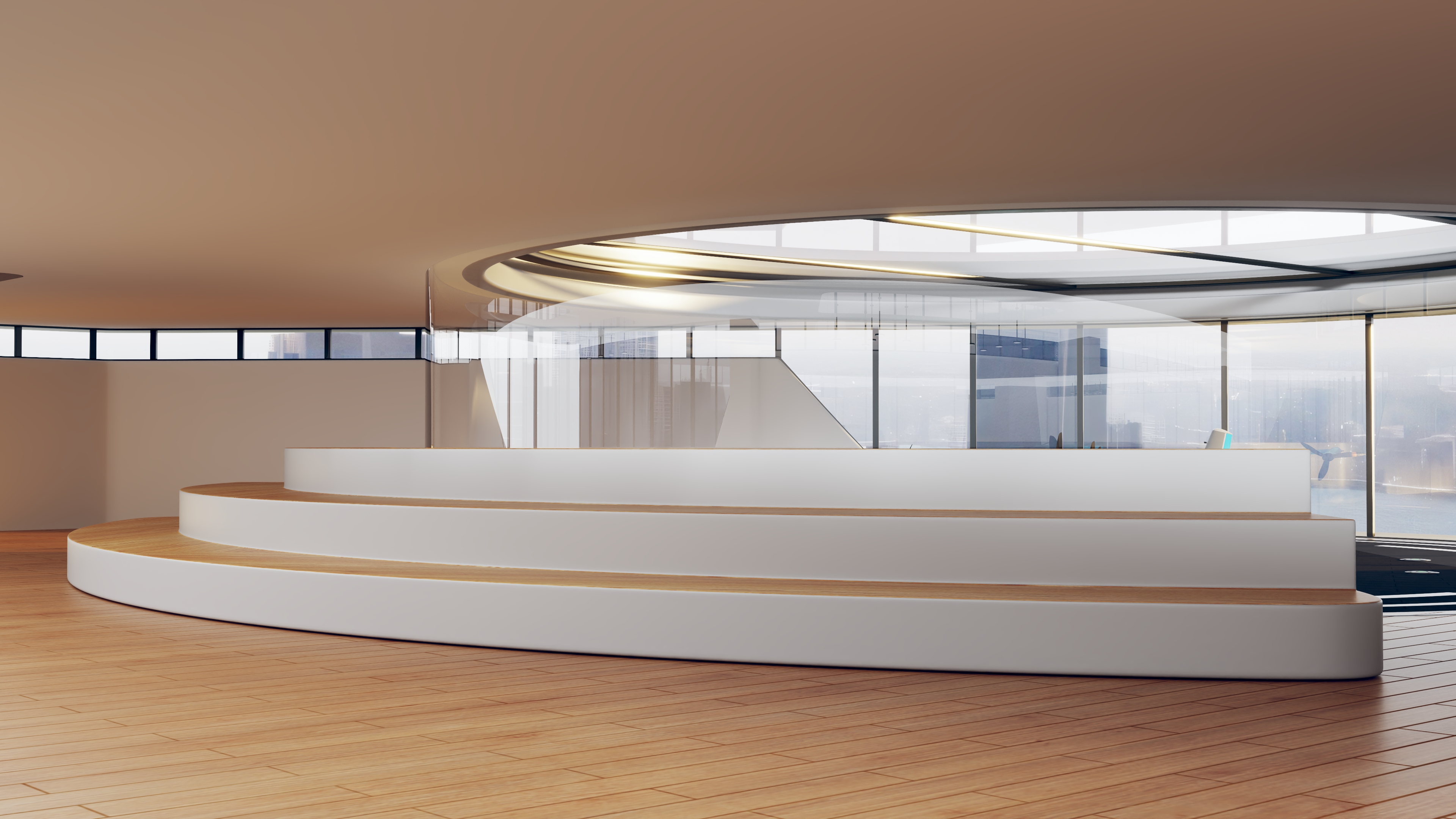 3D model Air Taxi Port with 3 Take Off Areas