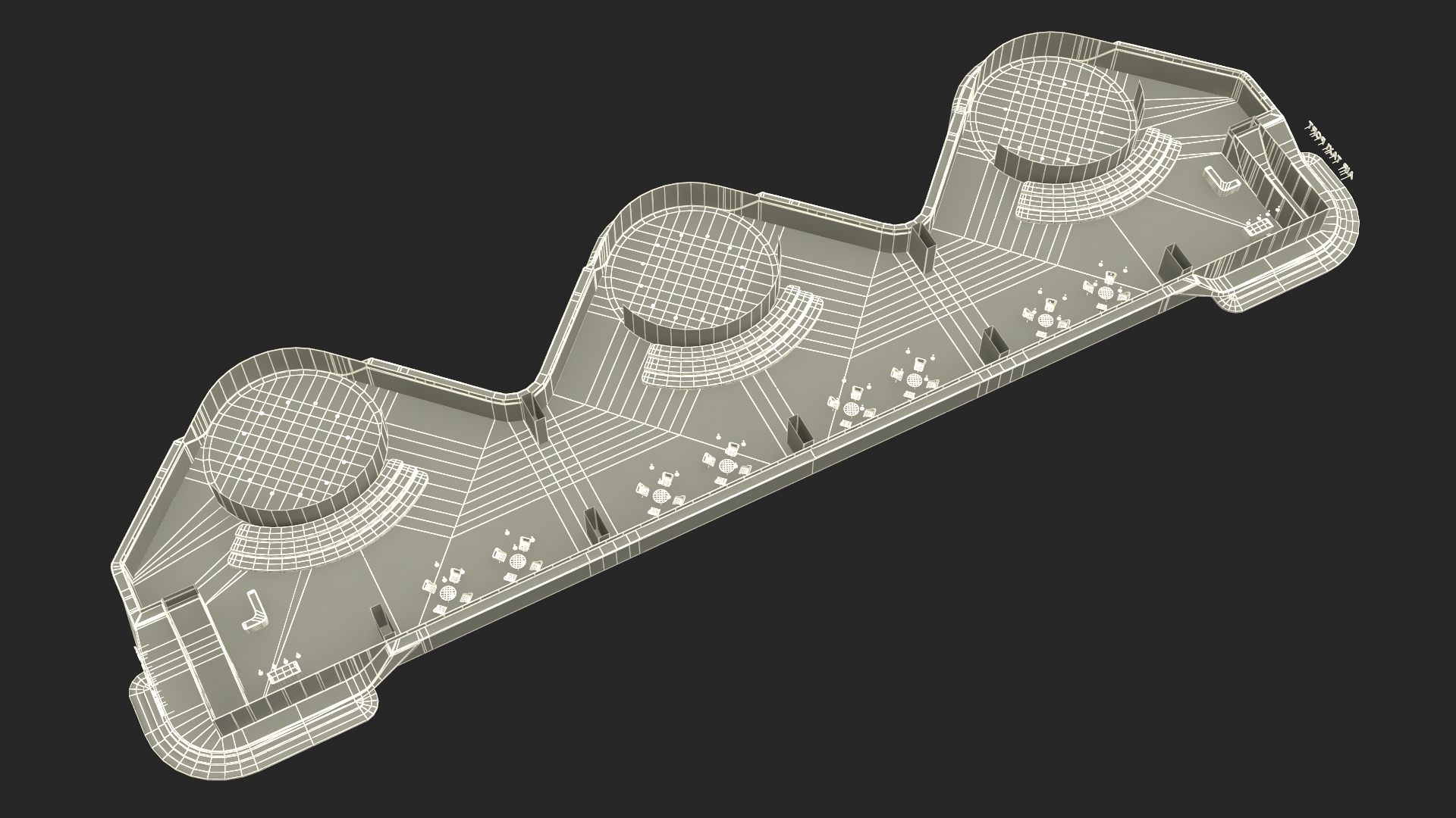 3D model Air Taxi Port with 3 Take Off Areas