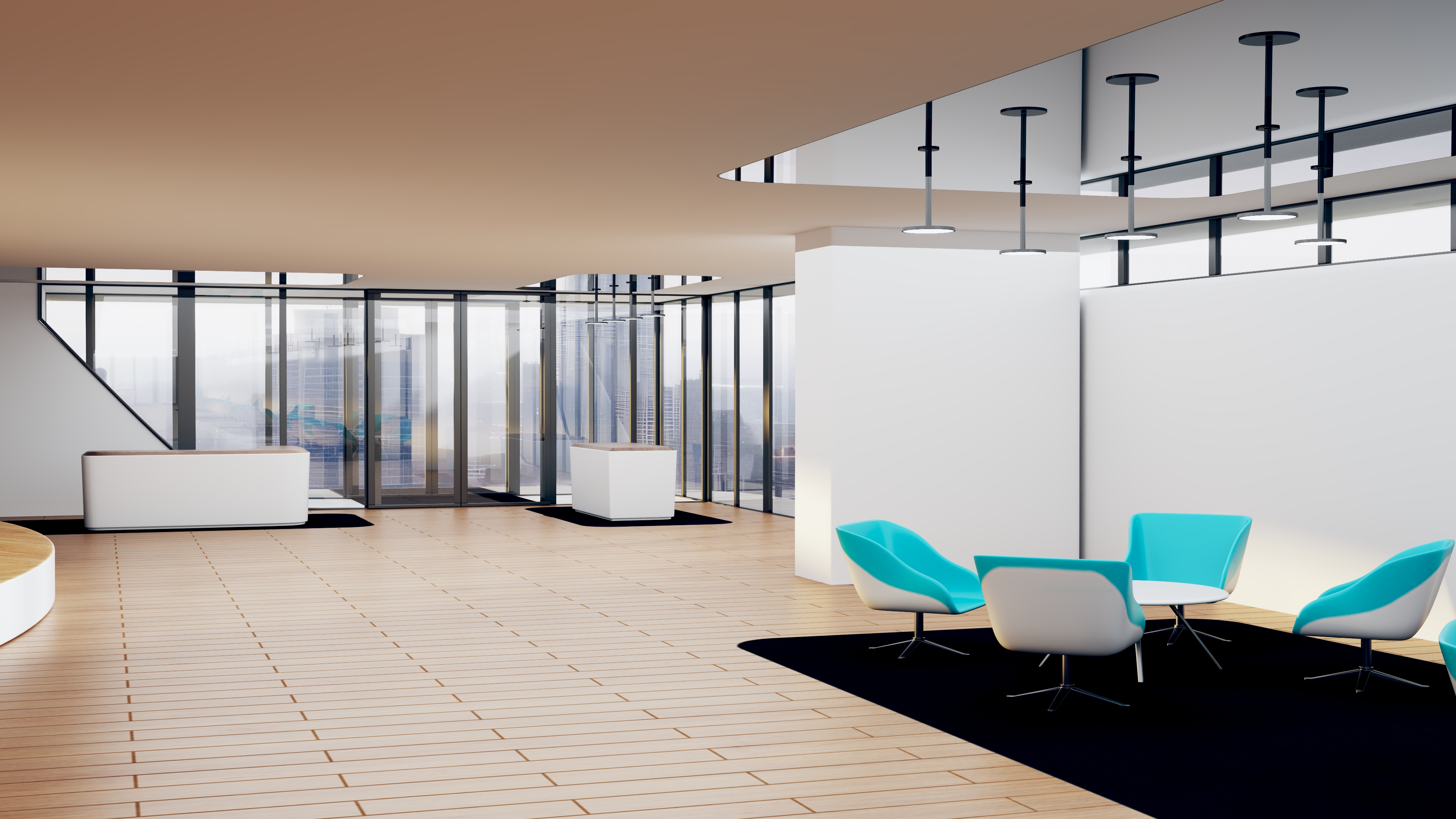3D model Air Taxi Port with 3 Take Off Areas