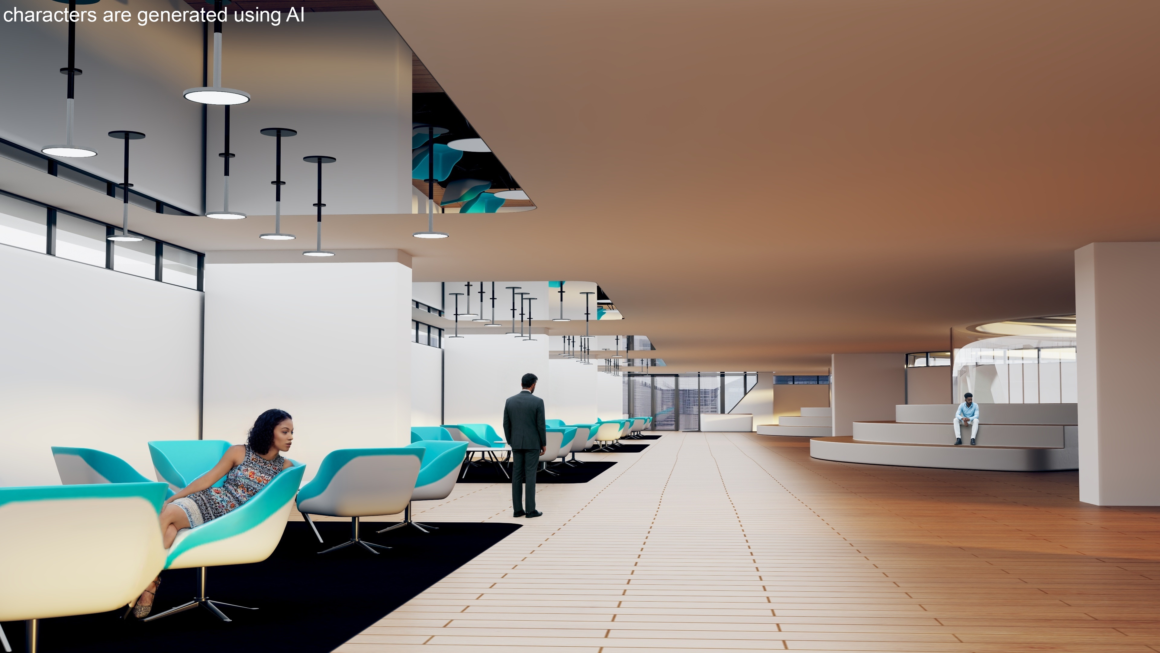3D model Air Taxi Port with 3 Take Off Areas