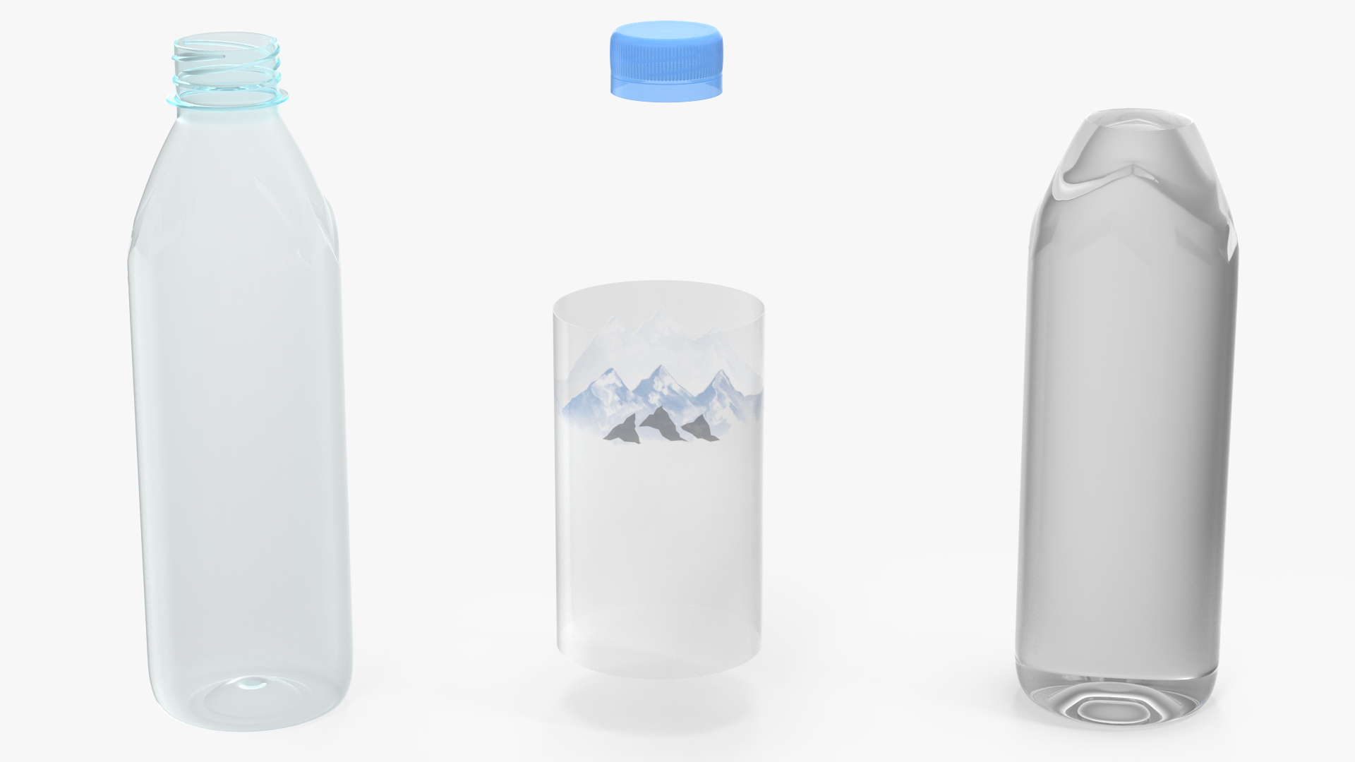 Mineral Water 500ml Plastic Bottle 3D model