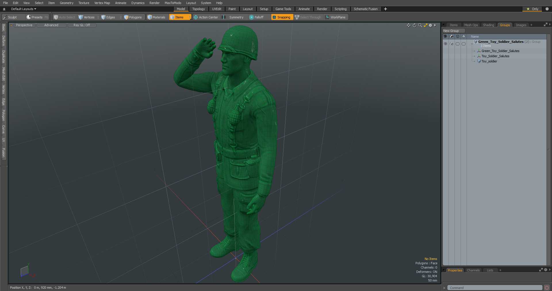 3D model Green Toy Soldier Salutes