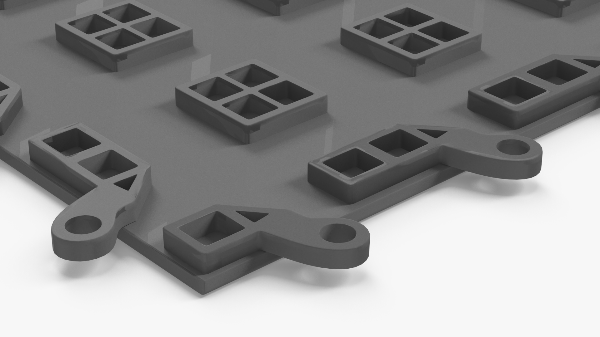 Connectable Garage Floor Tile Grey 3D model