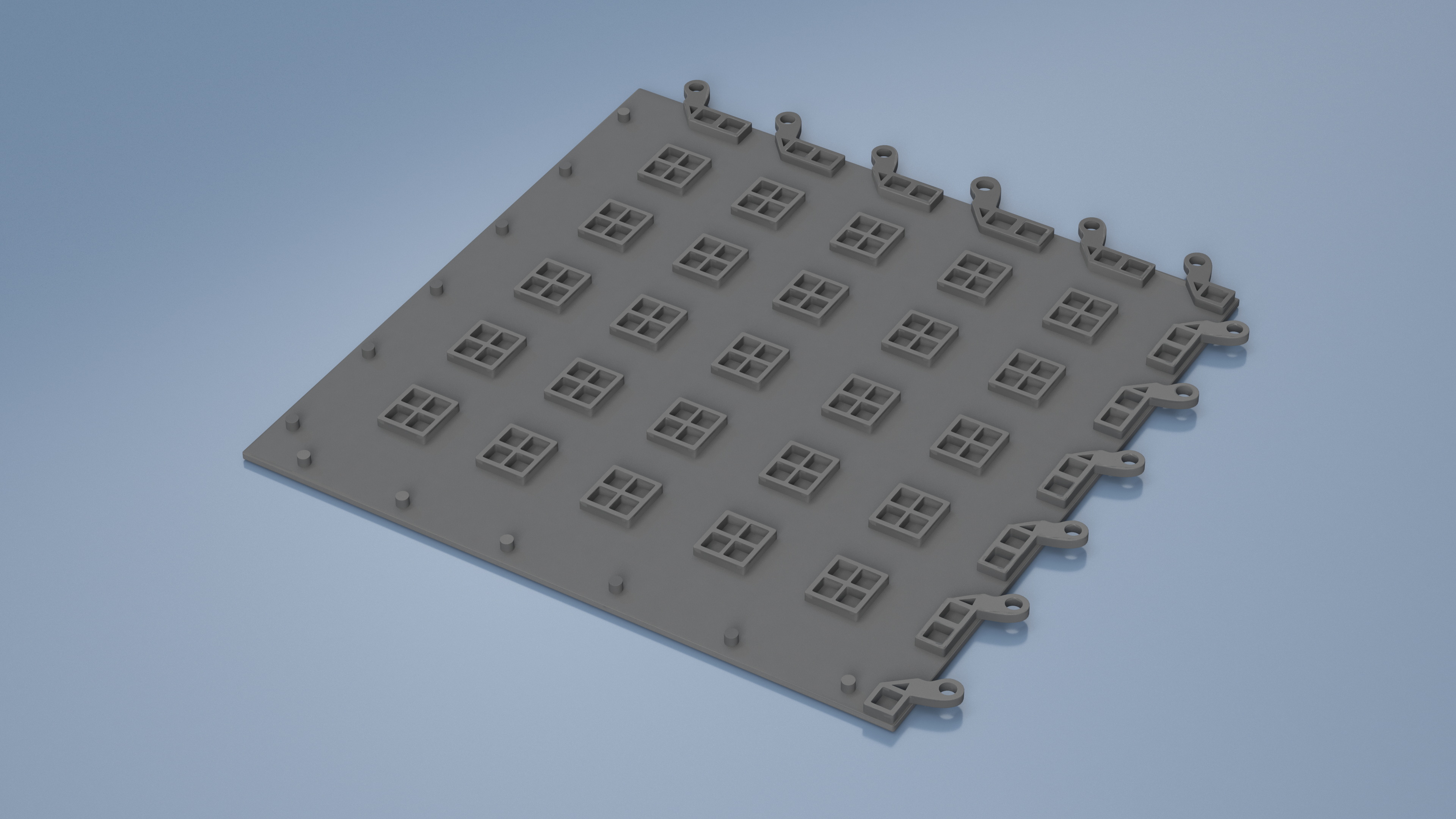 Connectable Garage Floor Tile Grey 3D model