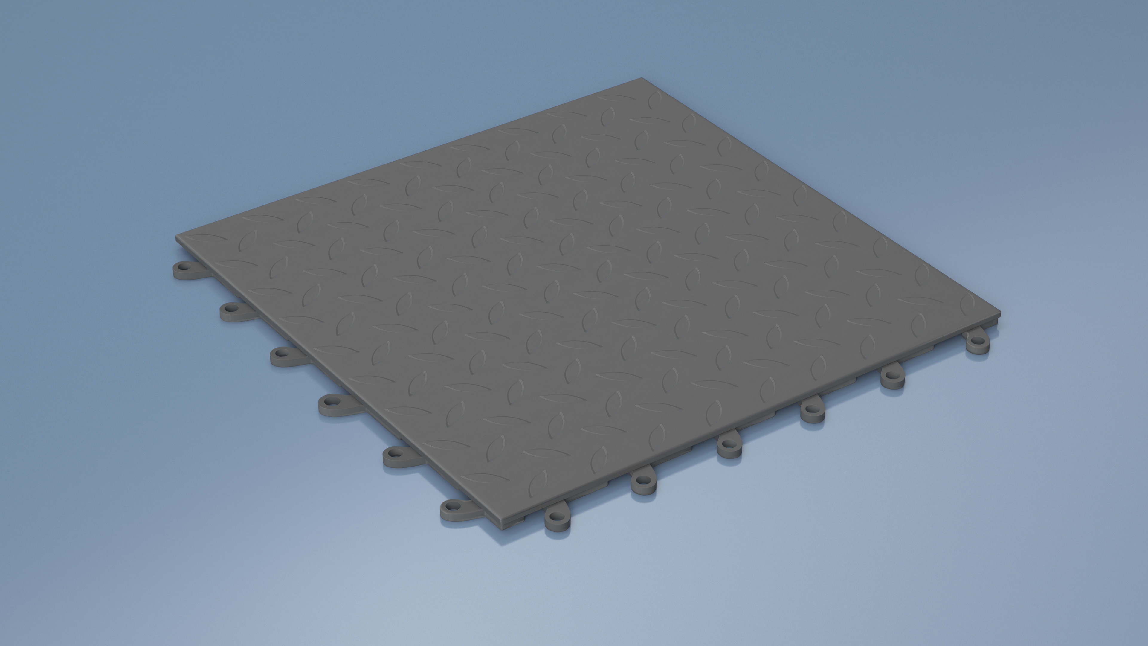 Connectable Garage Floor Tile Grey 3D model