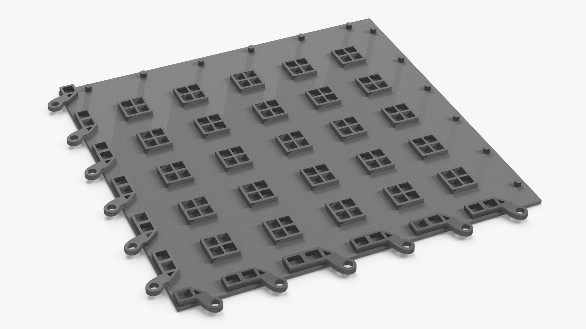 Connectable Garage Floor Tile Grey 3D model
